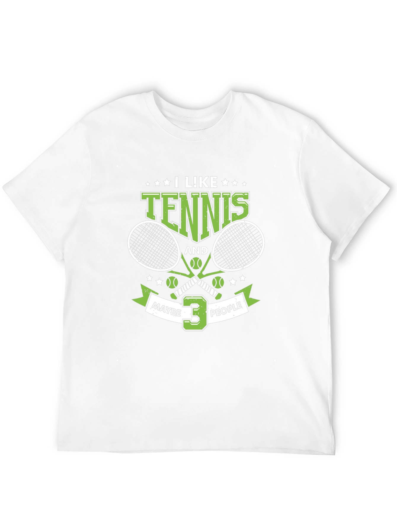 I Like Tennis and Maybe 3 People Black T-Shirt