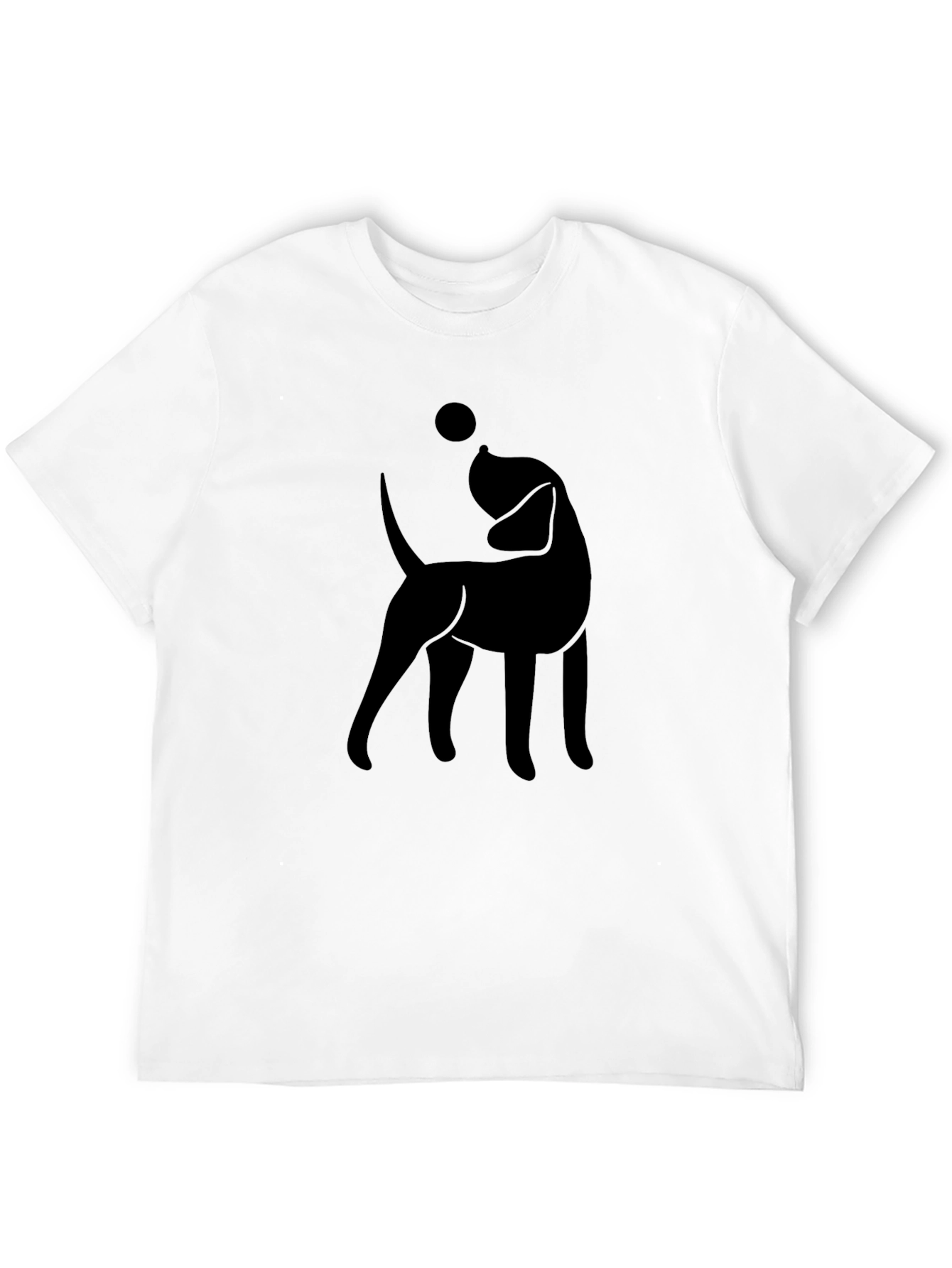 Dog Silhouette Graphic Print T-Shirt