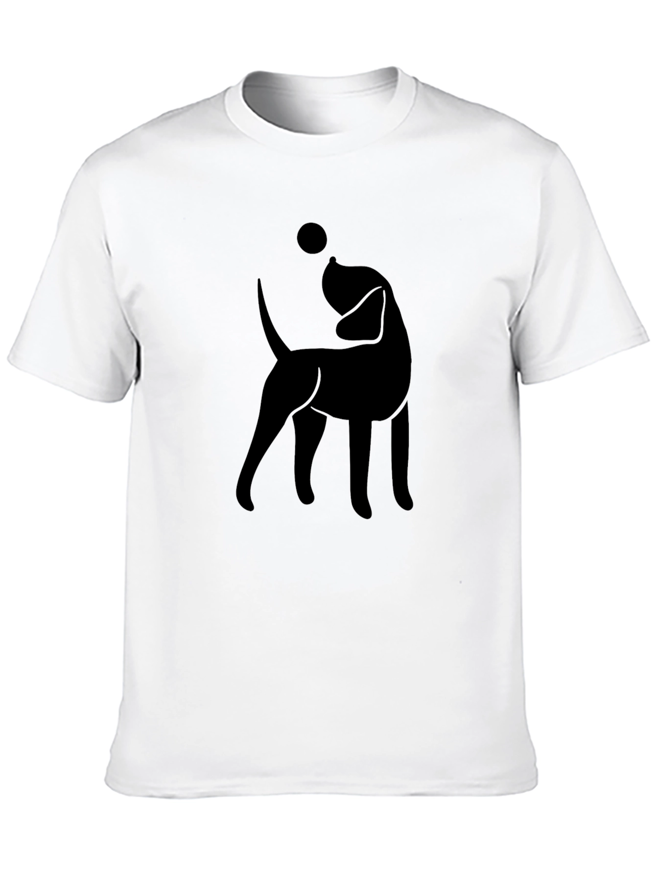 Dog Silhouette Graphic Print T-Shirt