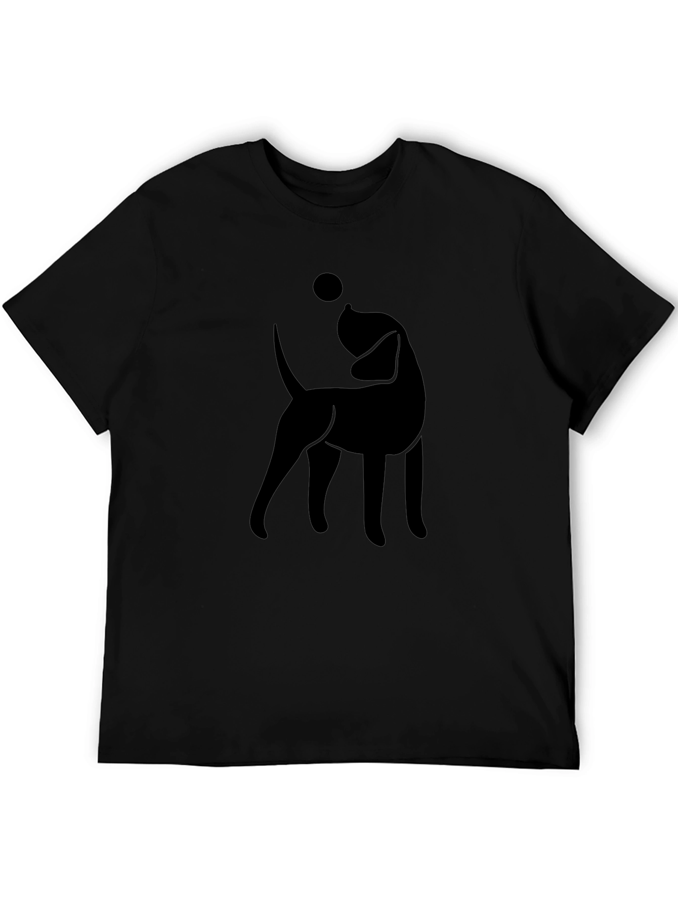 Dog Silhouette Graphic Print T-Shirt