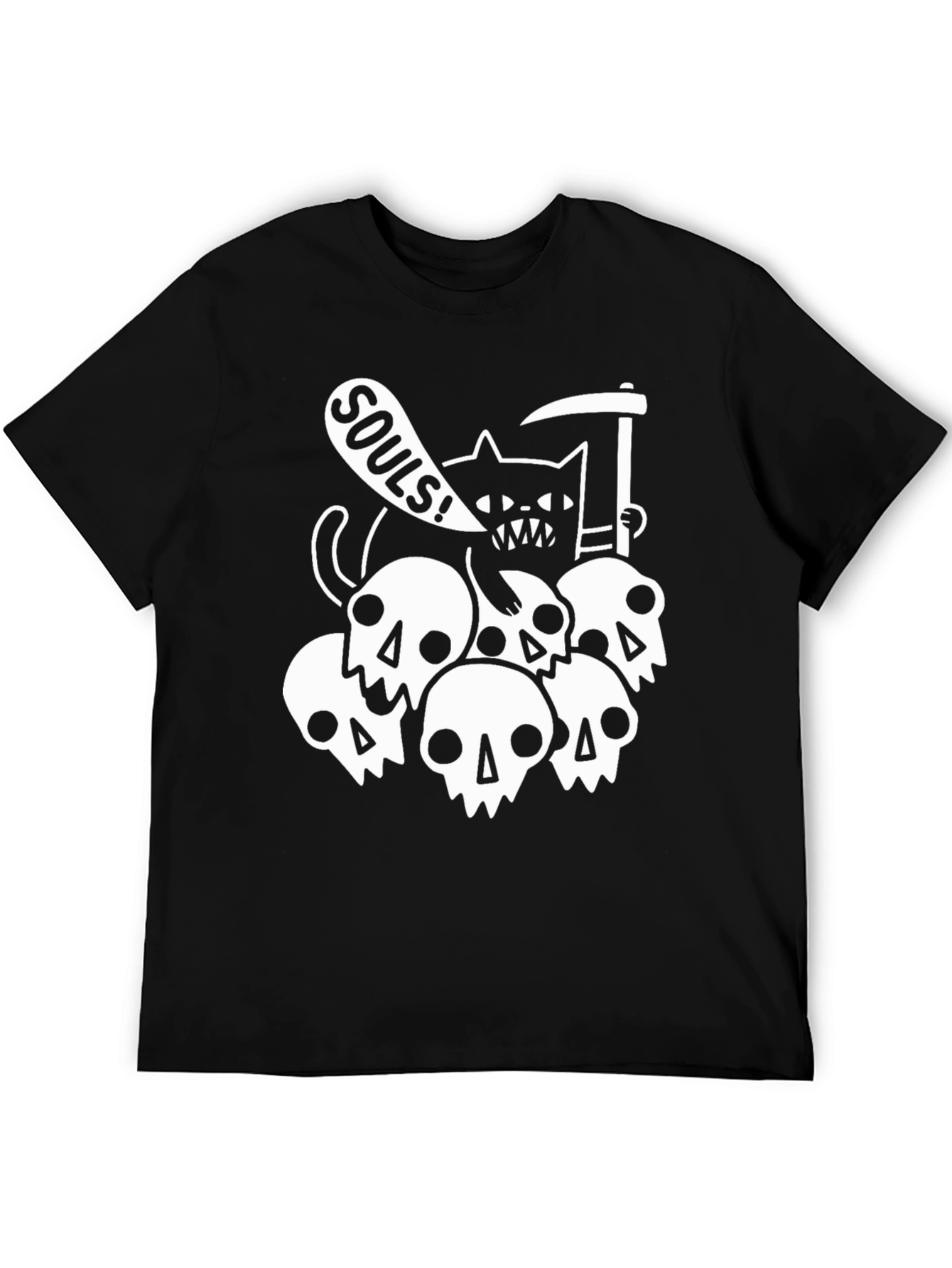 Souls Cat Skull Graphic T-Shirt