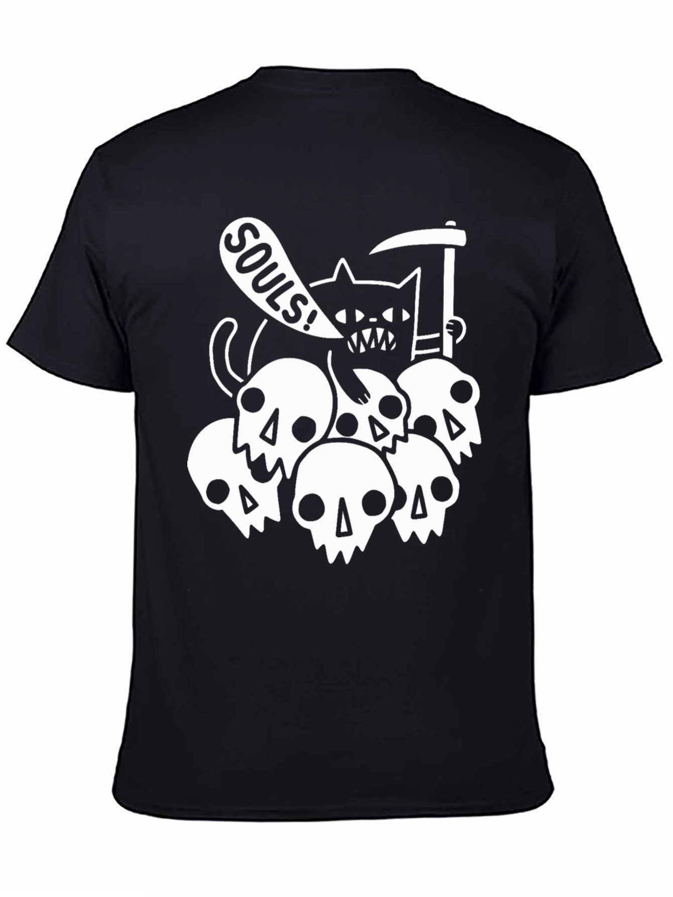 Souls Cat Skull Graphic T-Shirt