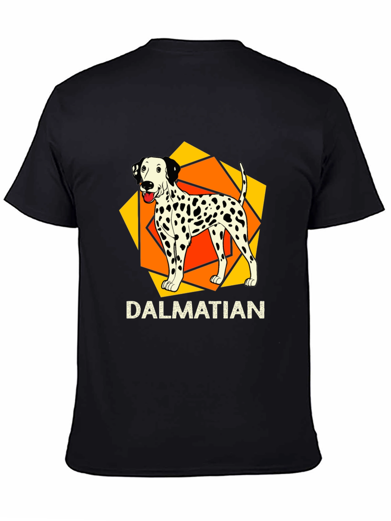 Dalmatian Dog Graphic Print Black T-Shirt