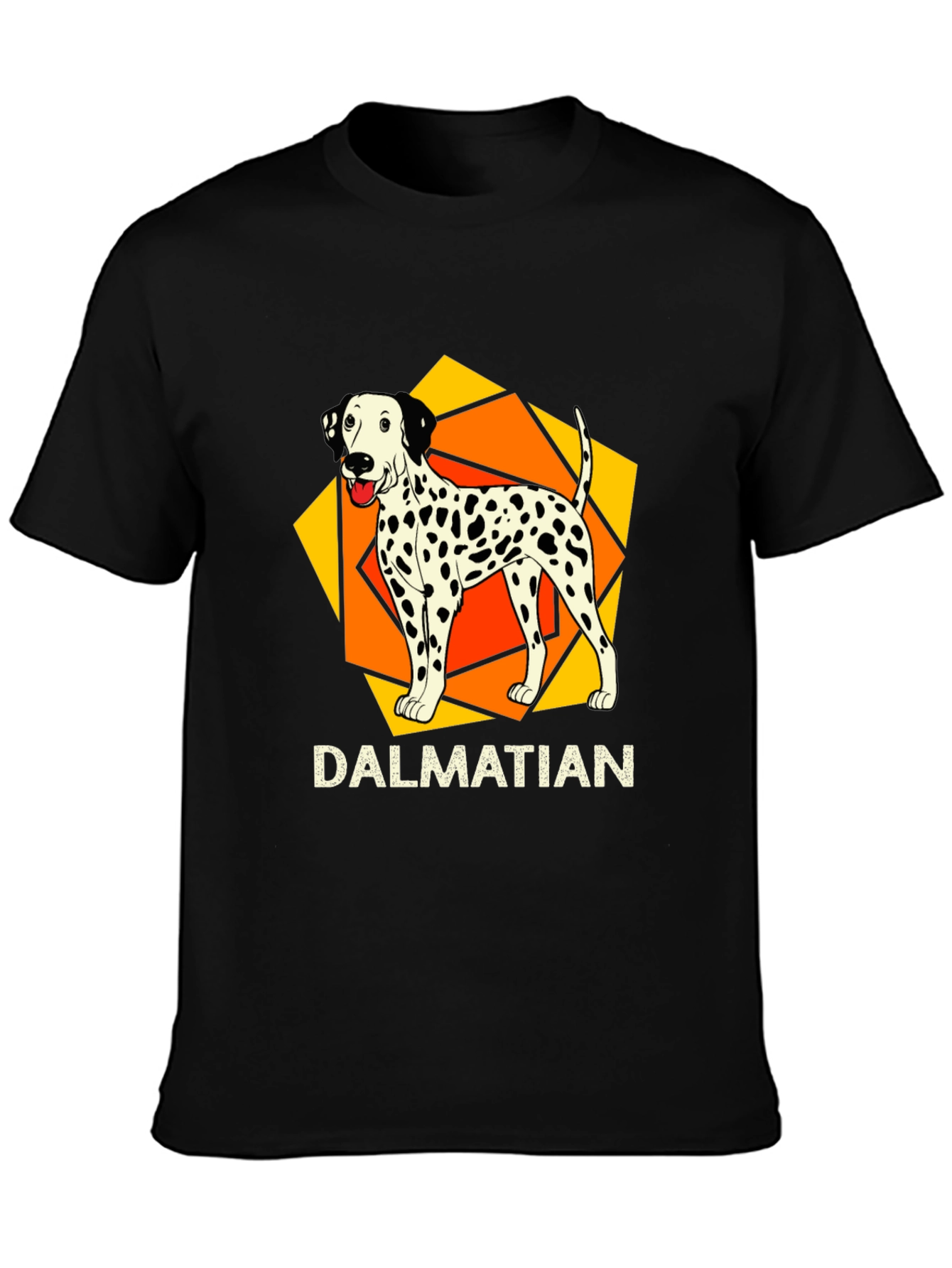 Dalmatian Dog Graphic Print Black T-Shirt