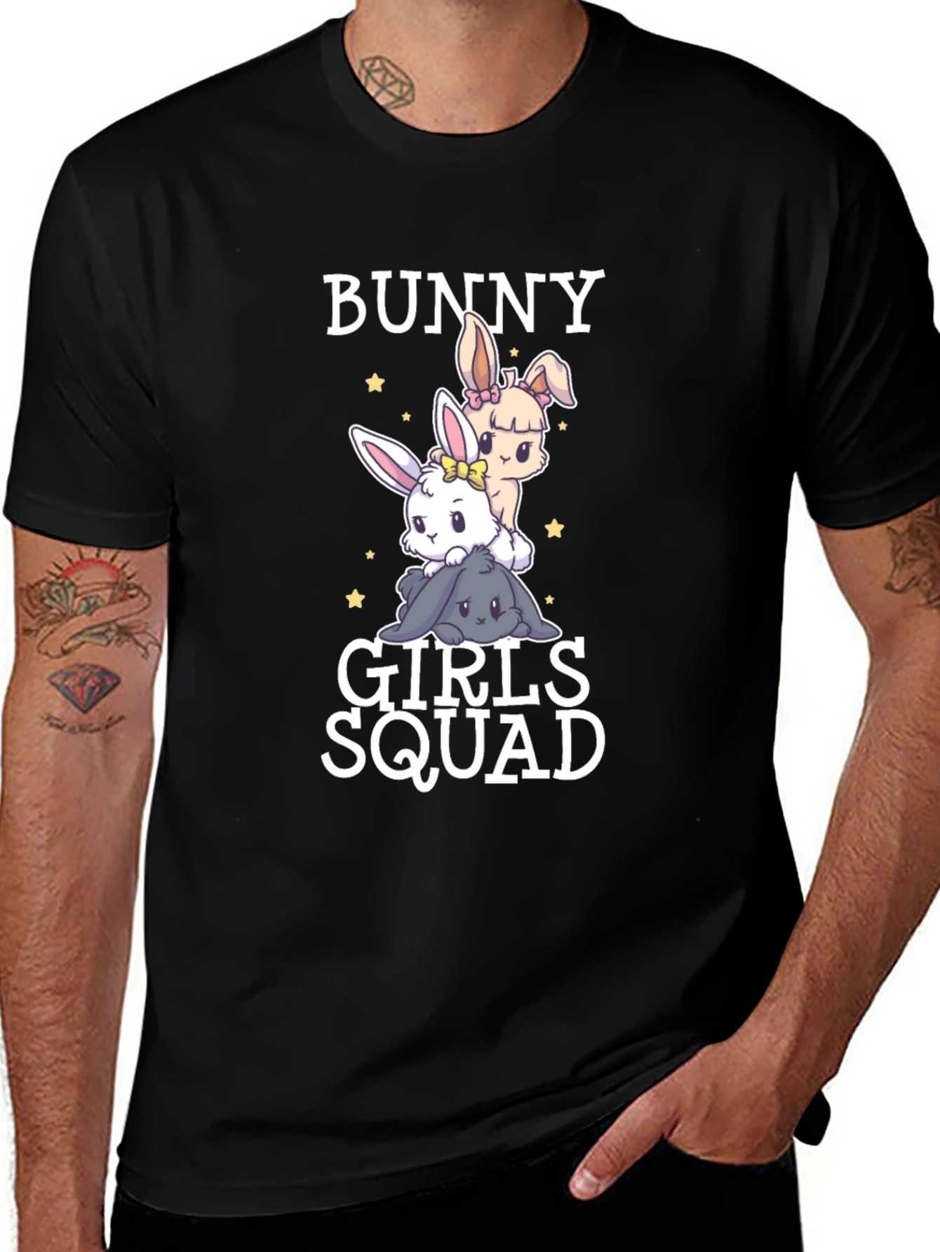 Bunny Girls Squad Black T-Shirt
