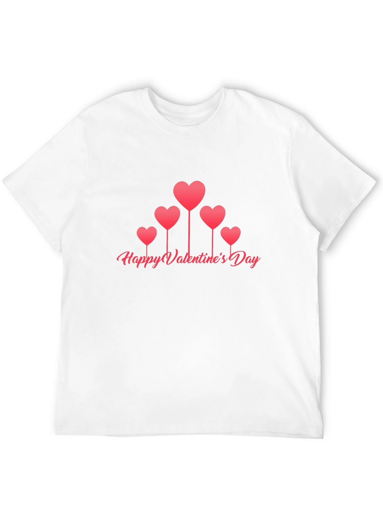Valentines Day Heart Balloons Black T-Shirt