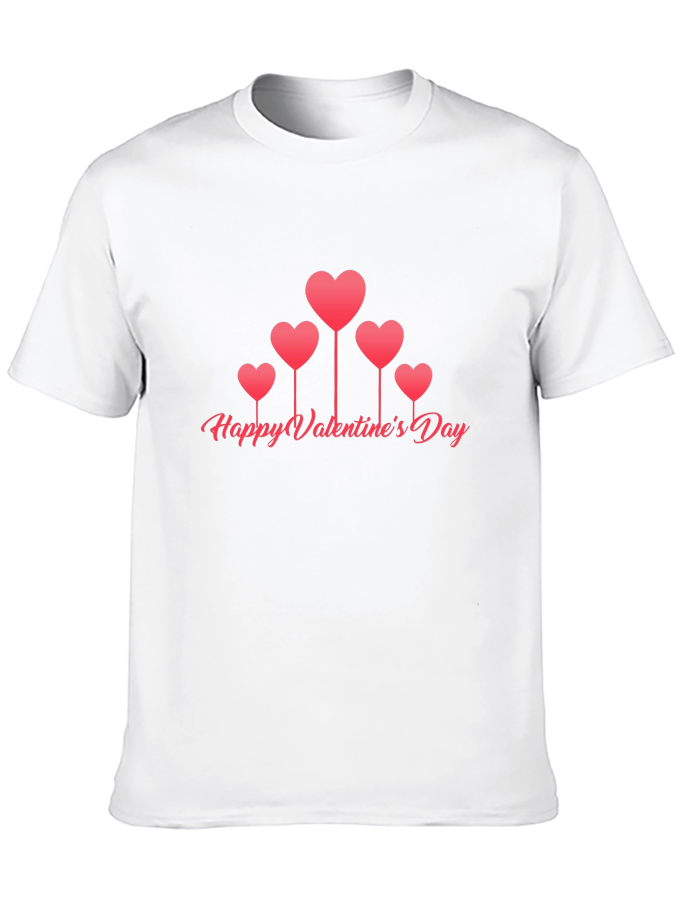 Valentines Day Heart Balloons Black T-Shirt