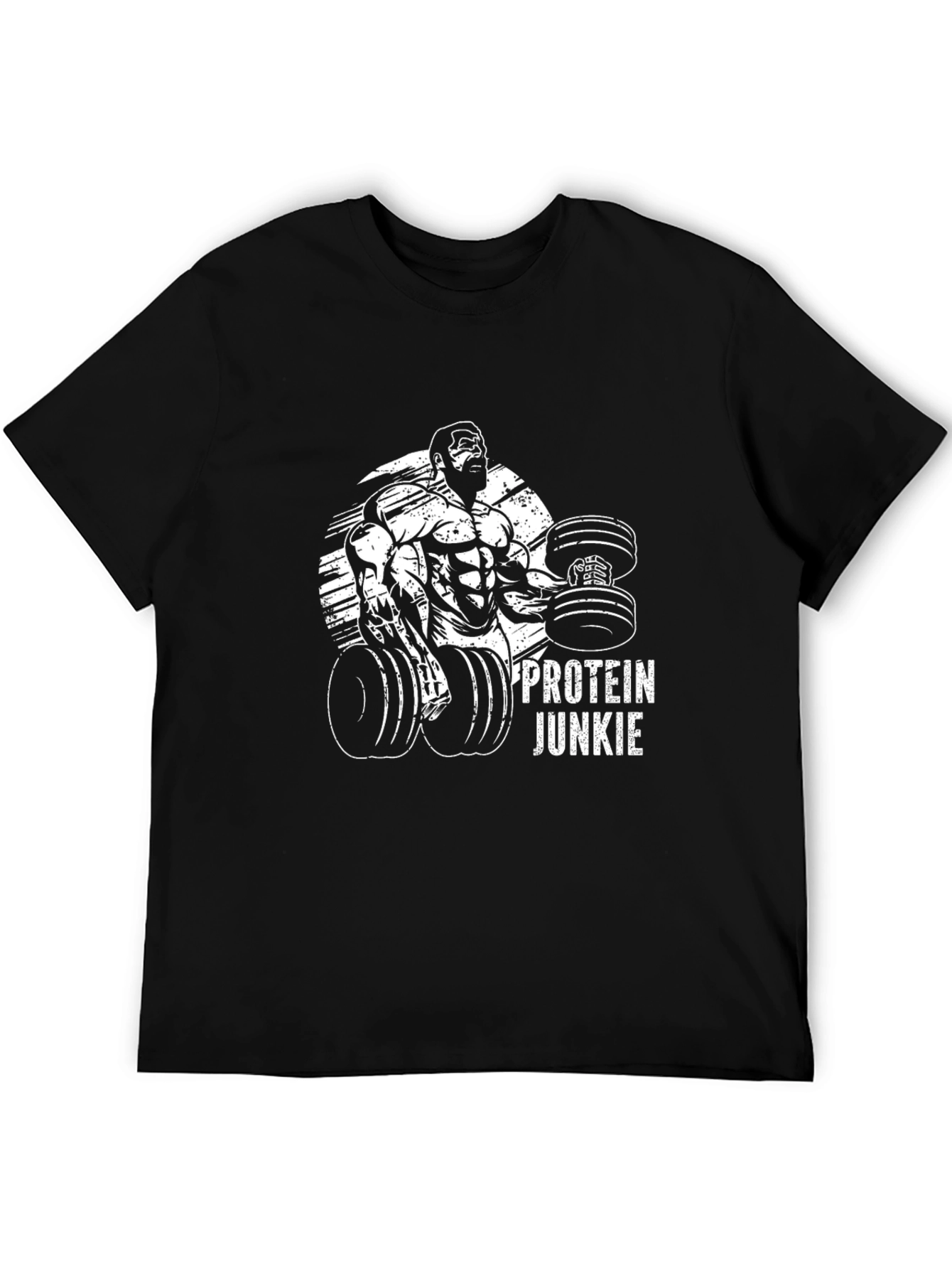 Protein Junkie Graphic T-Shirt - Black Gym Fitness Tee