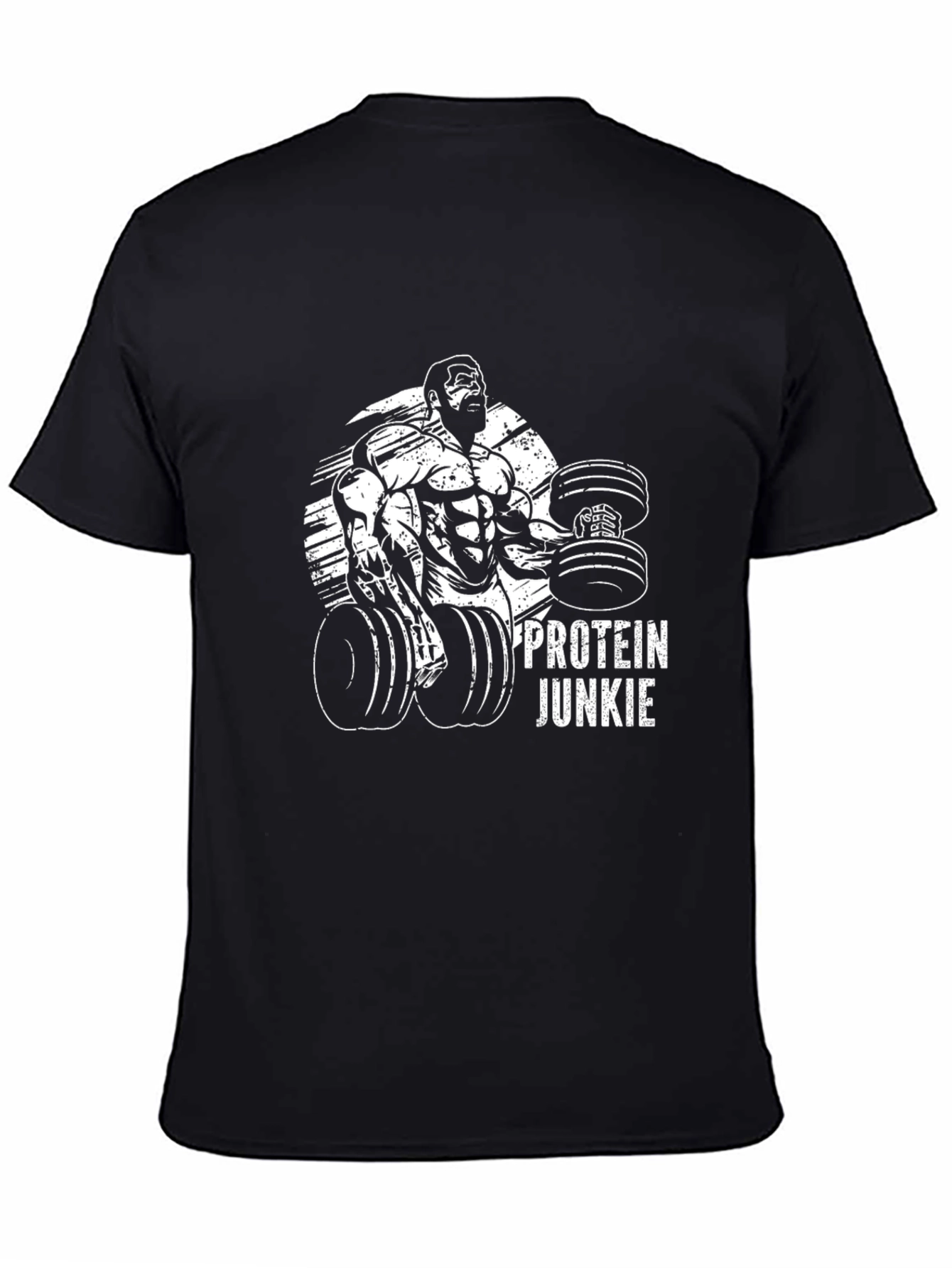 Protein Junkie Graphic T-Shirt - Black Gym Fitness Tee