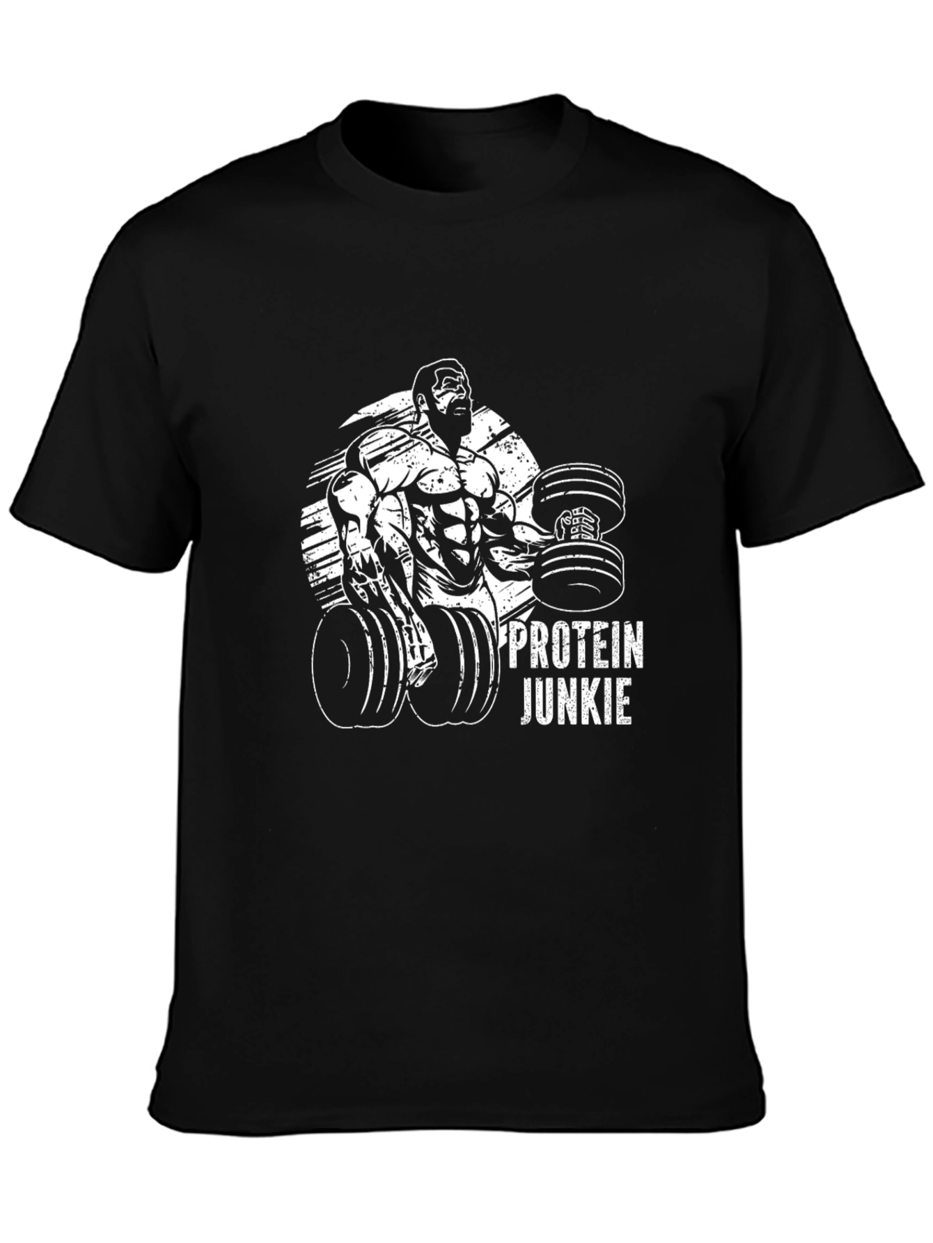 Protein Junkie Graphic T-Shirt - Black Gym Fitness Tee