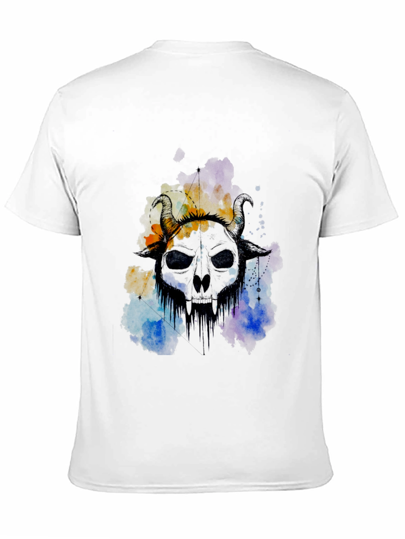 Horned Skull Graphic Tee - Edgy Style