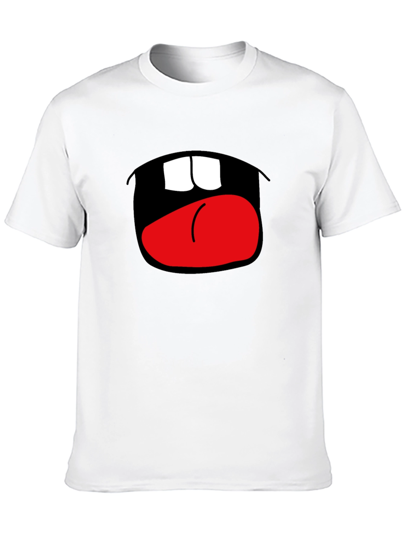 Funny Open Mouth Graphic Black T-Shirt