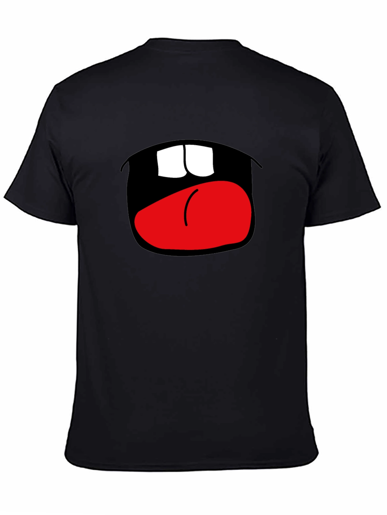Funny Open Mouth Graphic Black T-Shirt
