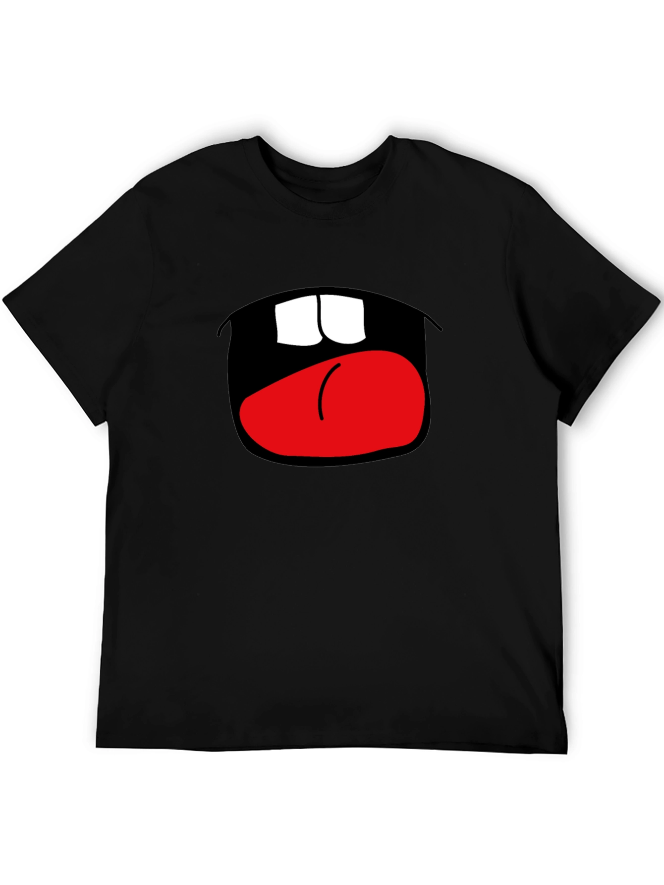 Funny Open Mouth Graphic Black T-Shirt