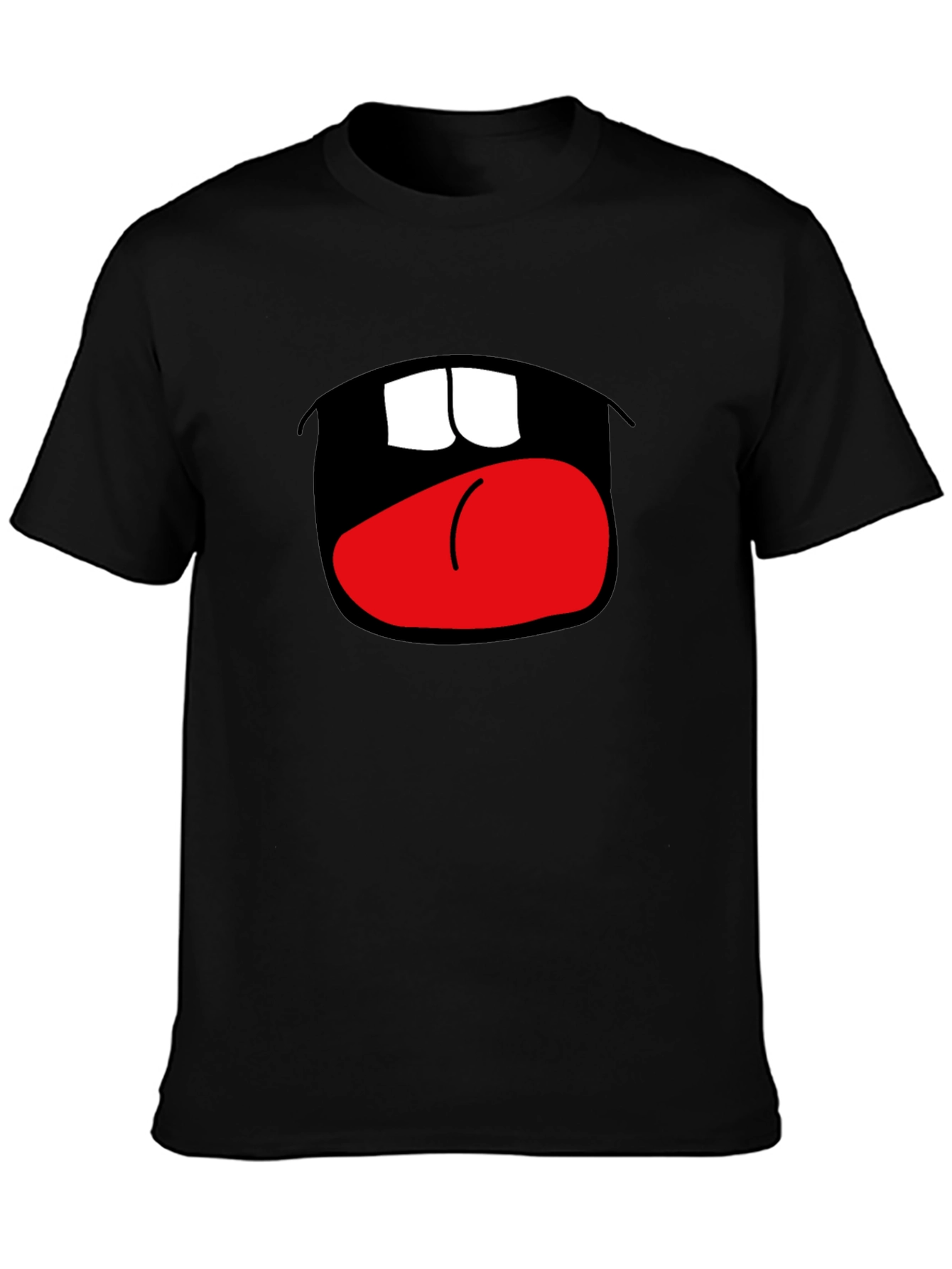 Funny Open Mouth Graphic Black T-Shirt