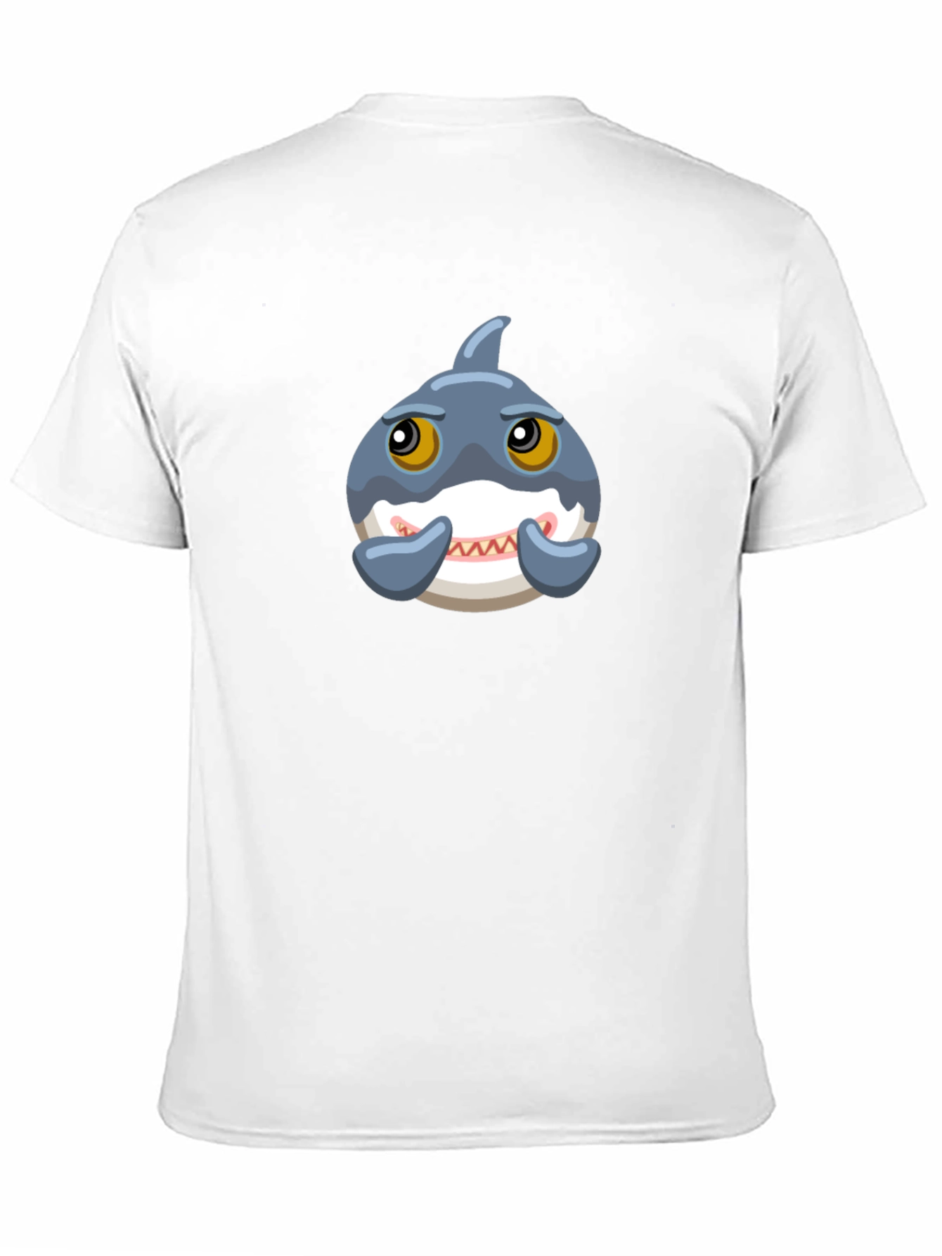 Cute Cartoon Shark Graphic Tee - Black