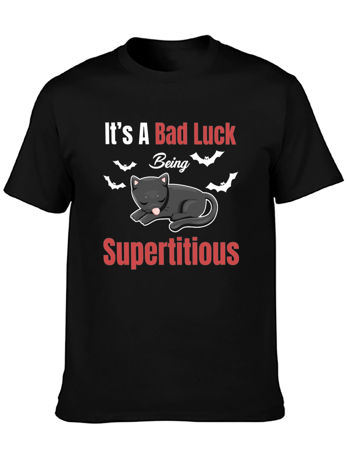 Bad Luck Superstitious Cat Graphic T-Shirt