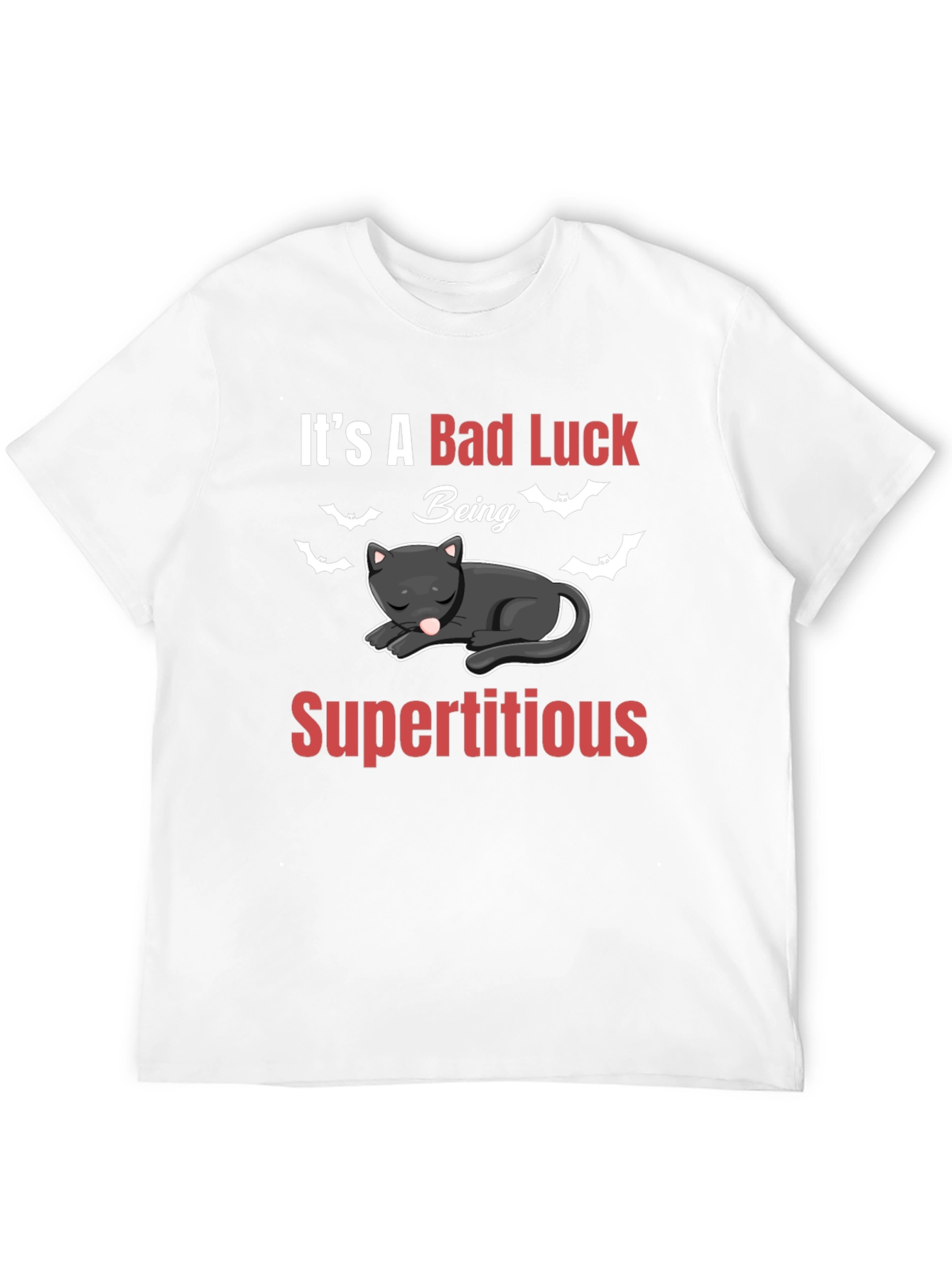 Bad Luck Superstitious Cat Graphic T-Shirt