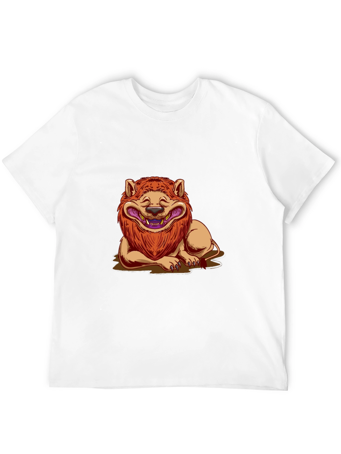 Lion Cartoon Graphic Black T-Shirt
