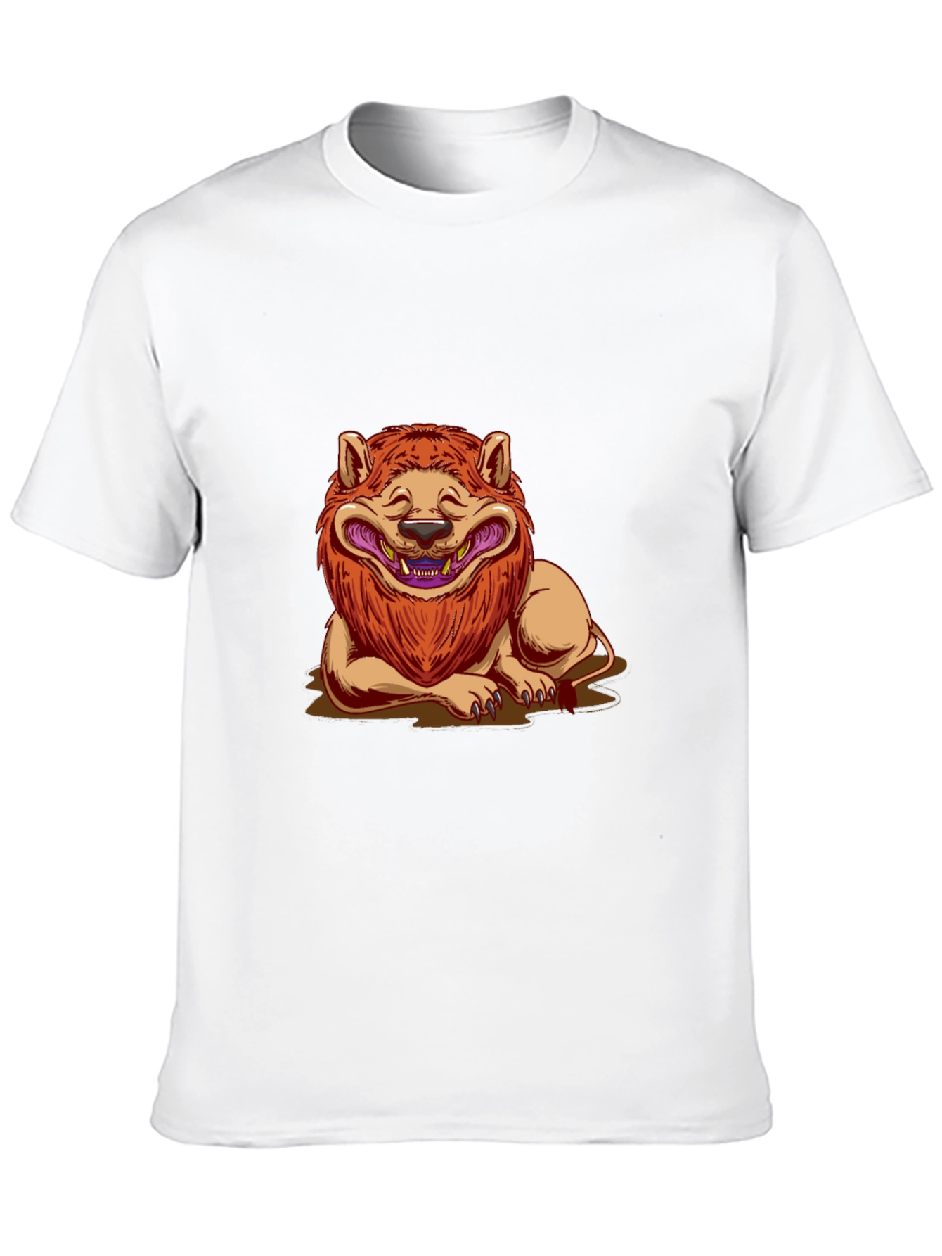 Lion Cartoon Graphic Black T-Shirt