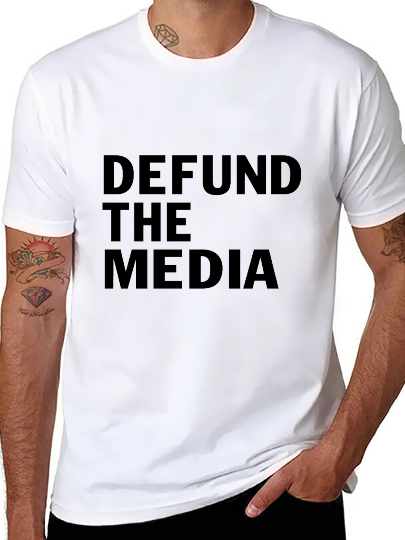 Defund the Media Graphic T-Shirt - Political Statement Tee