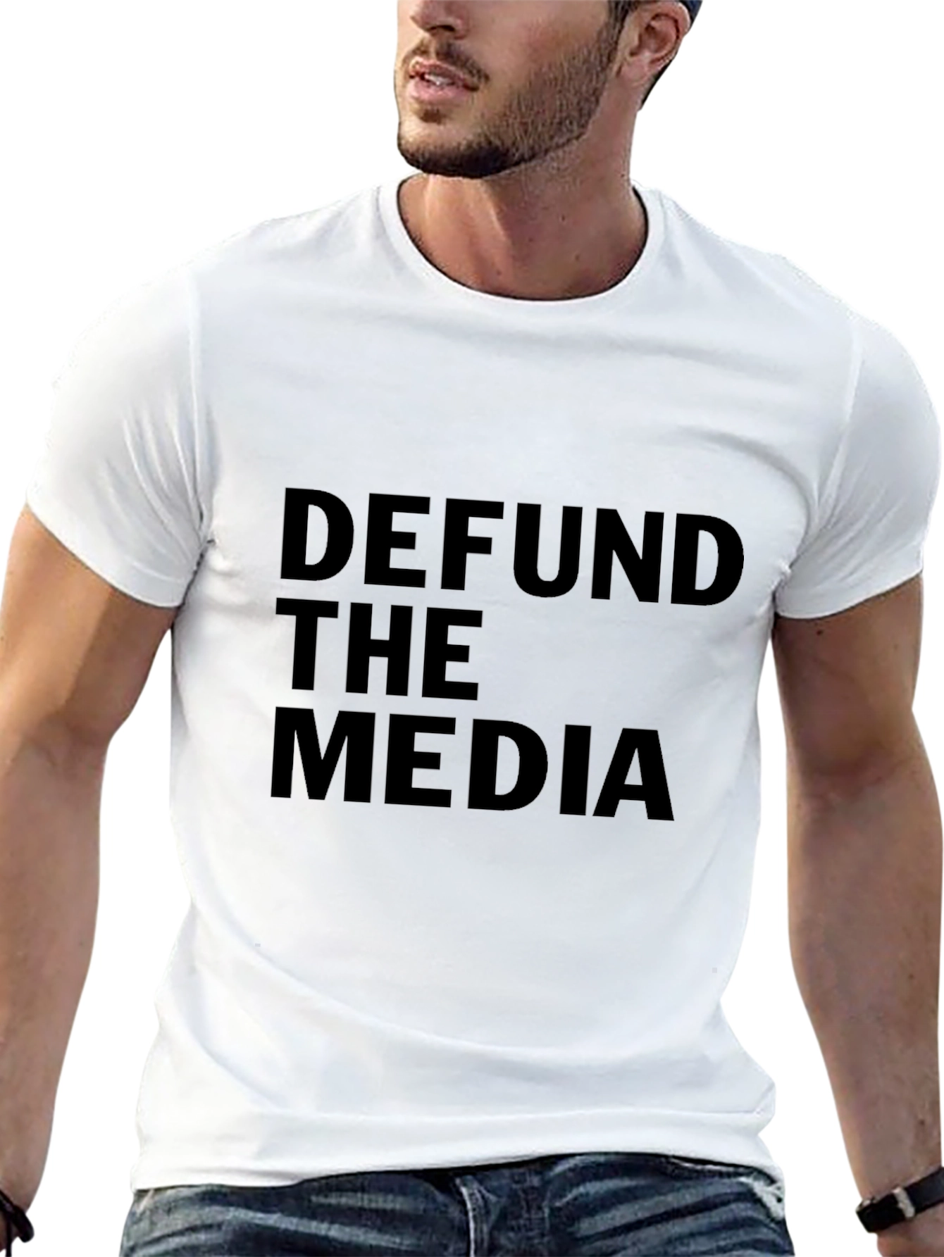 Defund the Media Graphic T-Shirt - Political Statement Tee