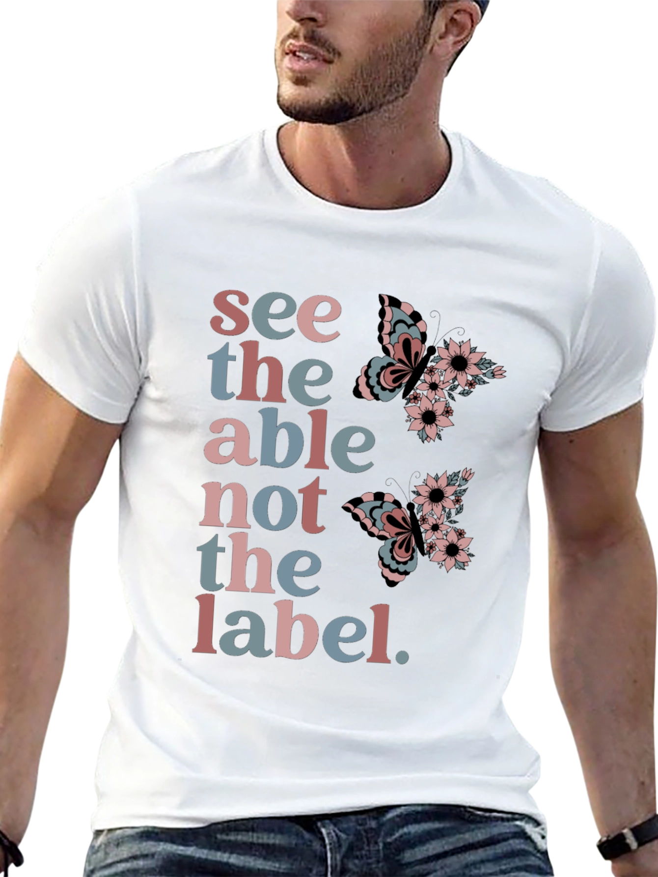 See the Able T-Shirt: Butterfly Floral Design