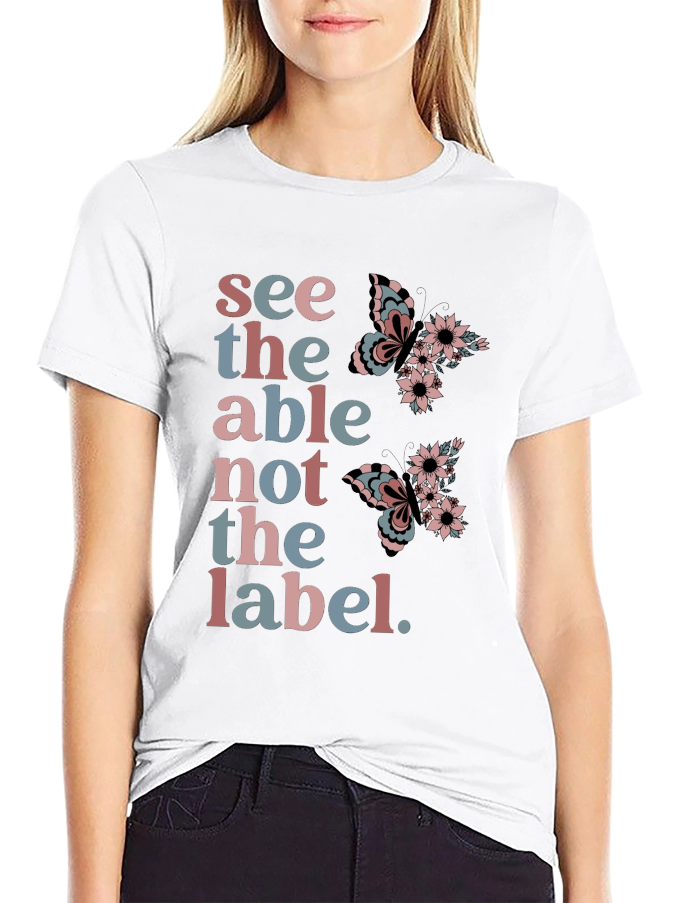 See the Able T-Shirt: Butterfly Floral Design