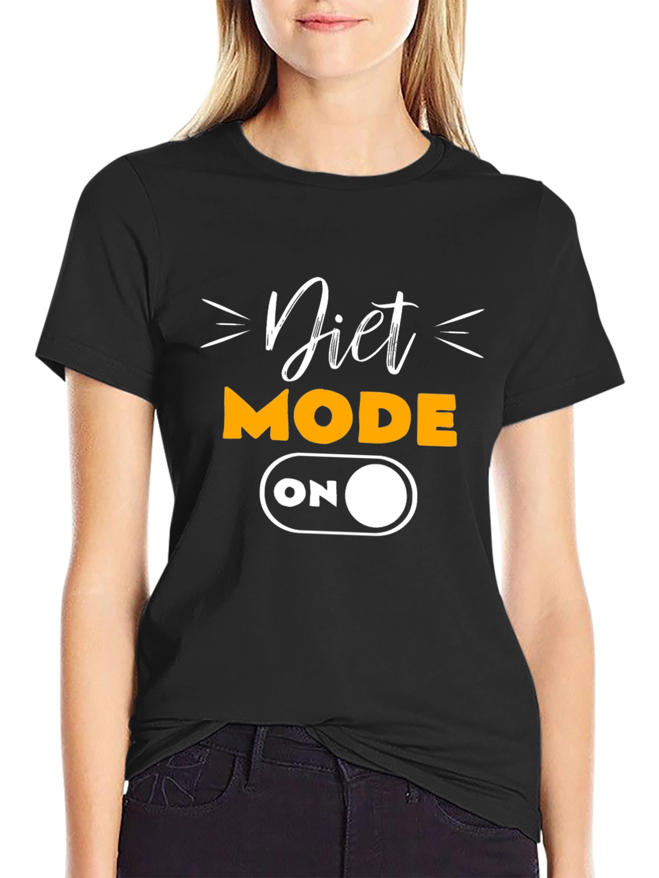 Diet Mode On Black T-Shirt