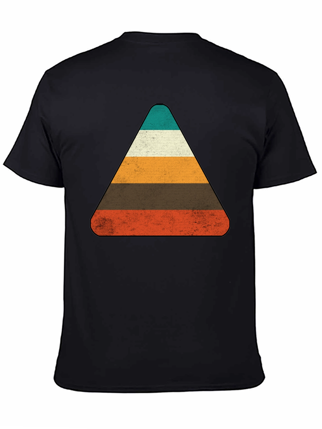 Retro Striped Triangle Graphic T-Shirt
