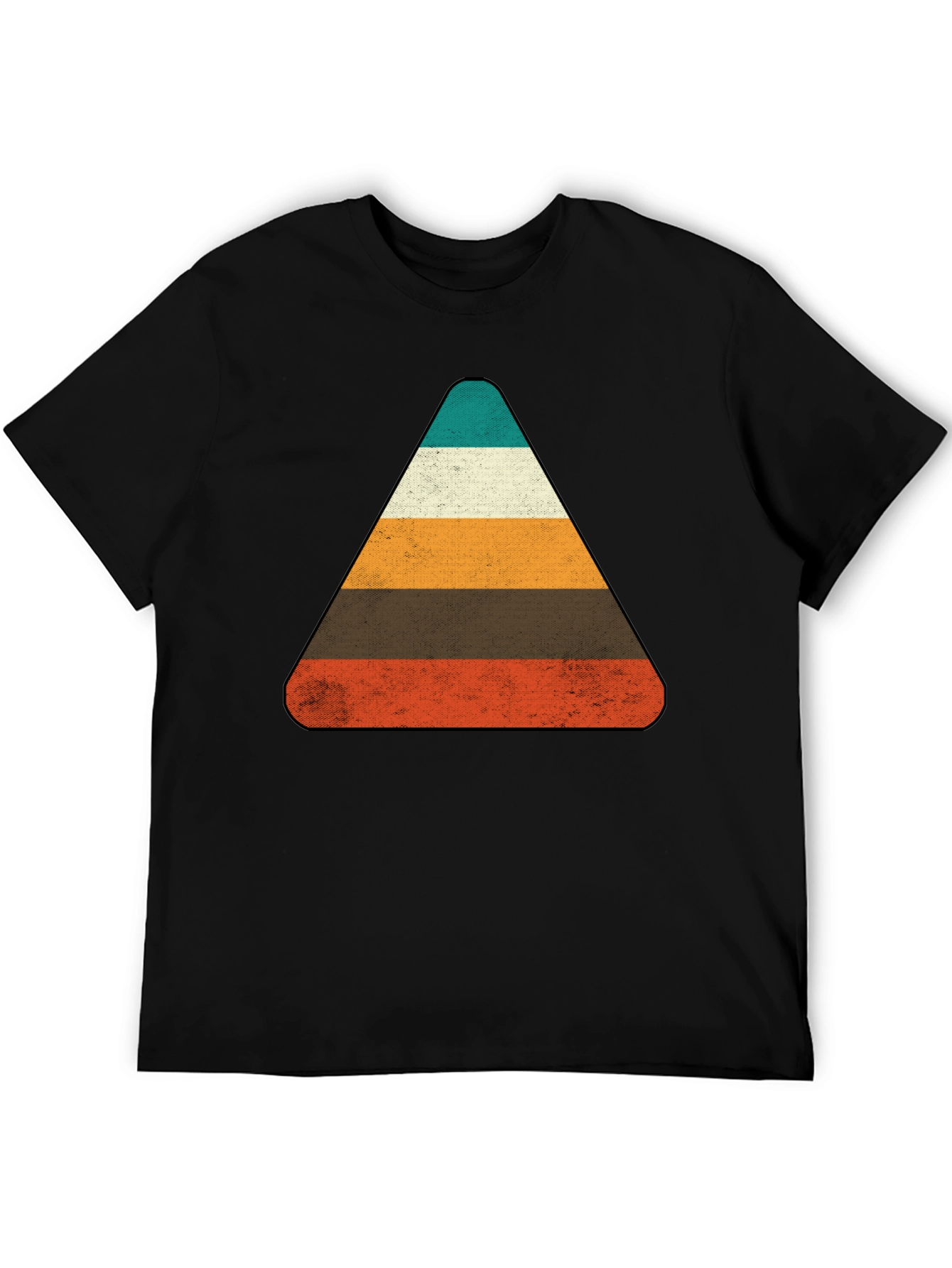 Retro Striped Triangle Graphic T-Shirt