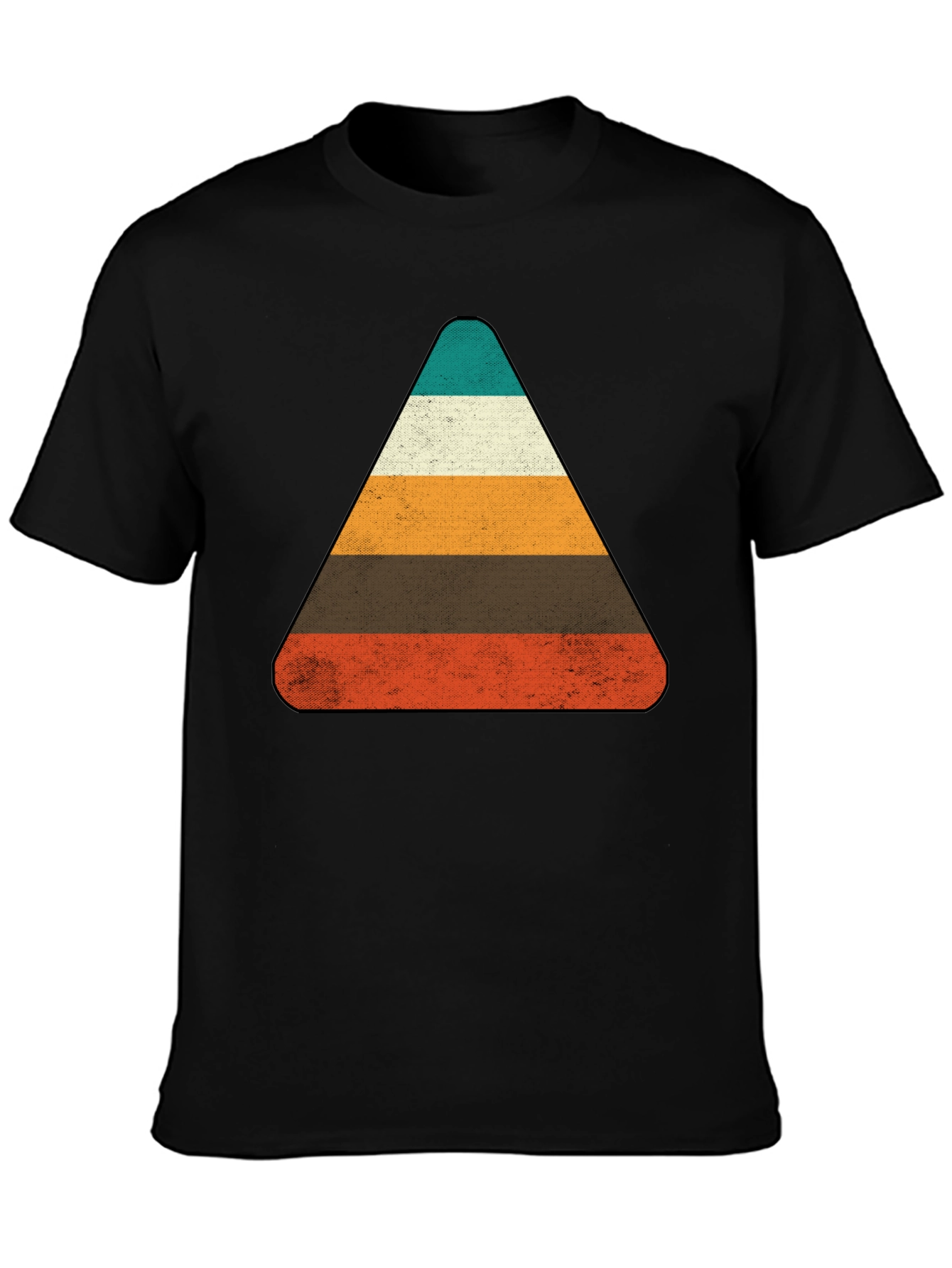 Retro Striped Triangle Graphic T-Shirt