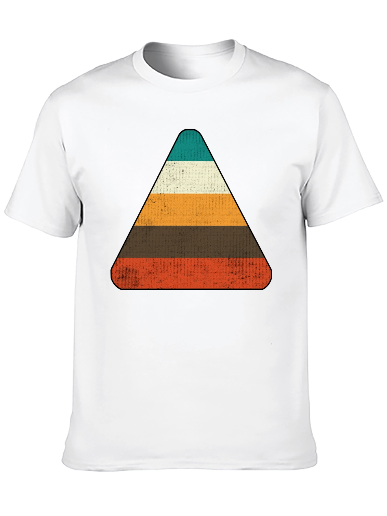 Retro Striped Triangle Graphic T-Shirt