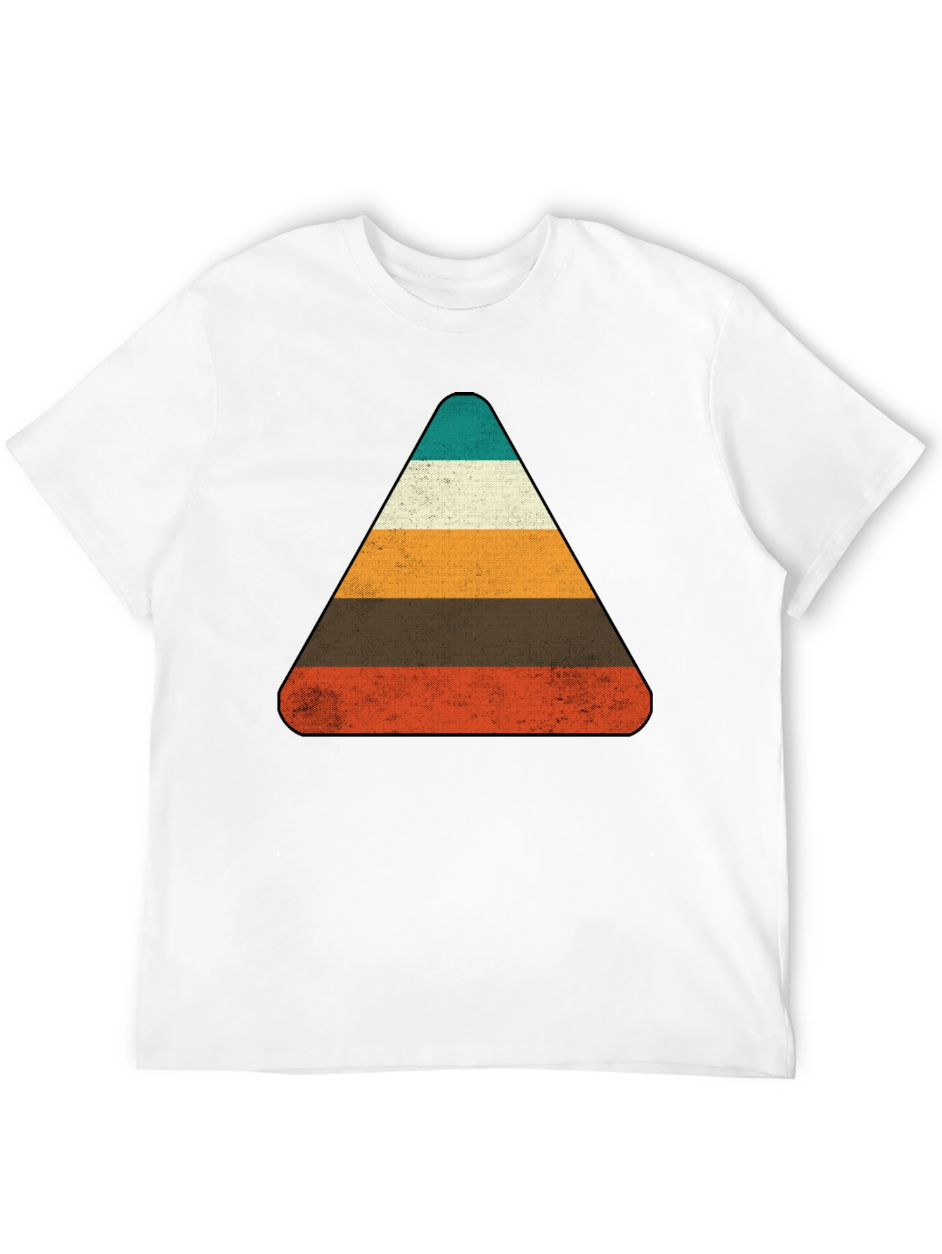 Retro Striped Triangle Graphic T-Shirt