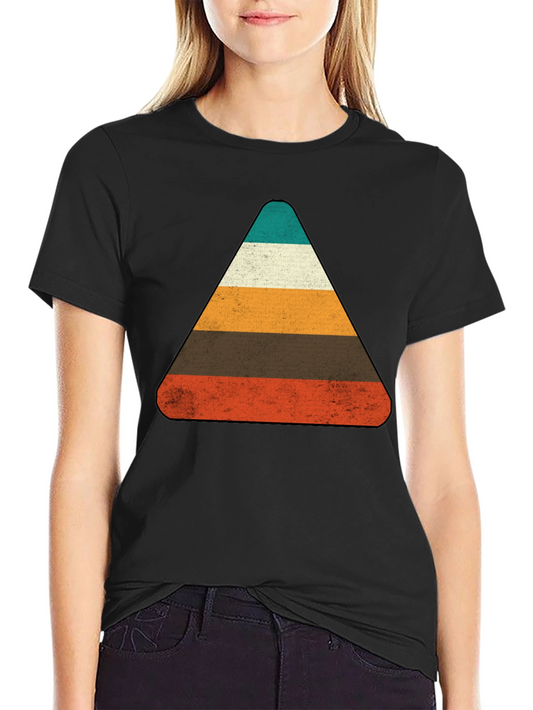 Retro Striped Triangle Graphic T-Shirt
