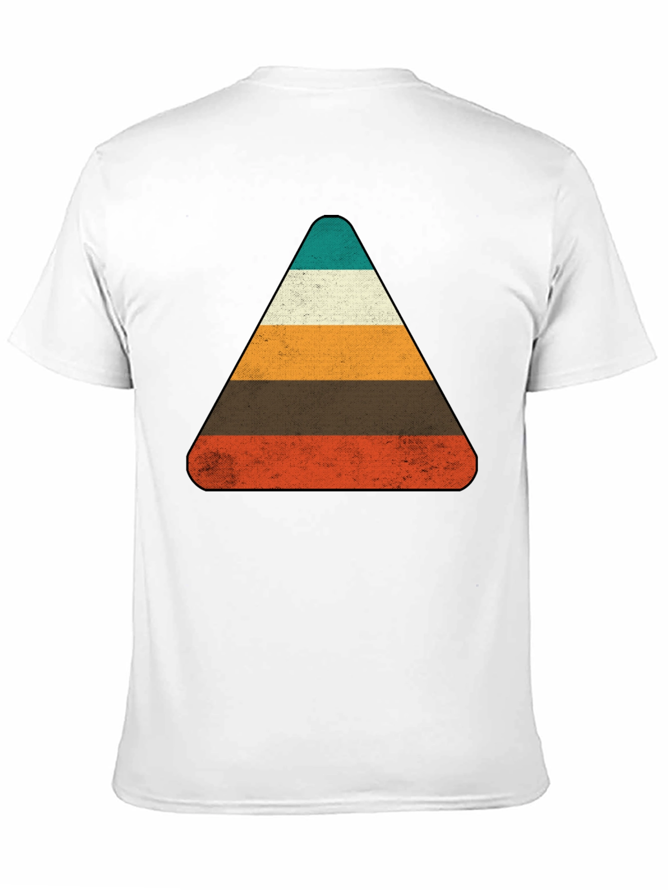 Retro Striped Triangle Graphic T-Shirt