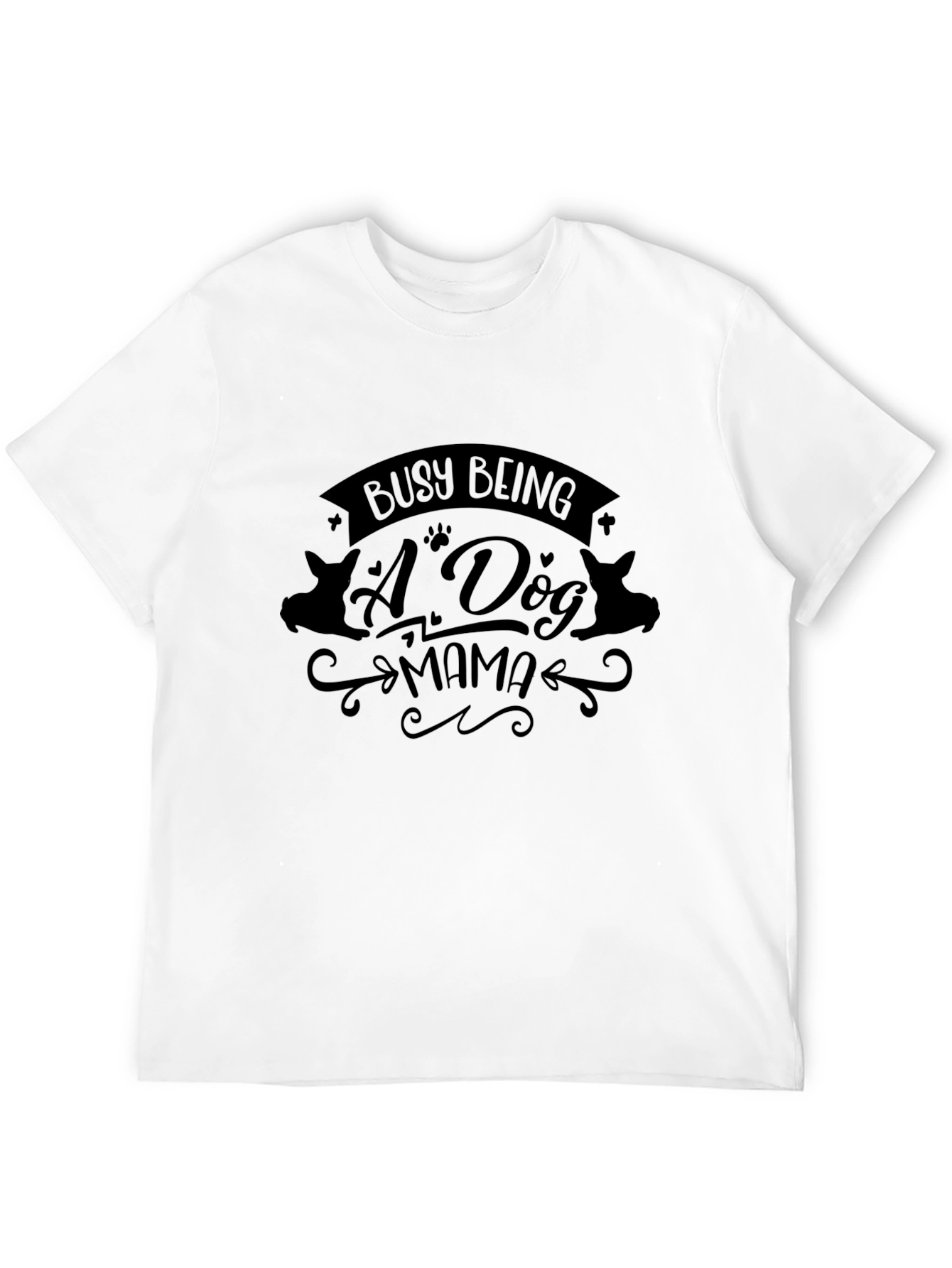 Dog Mama Black T-Shirt - Cute Dog Lover Tee