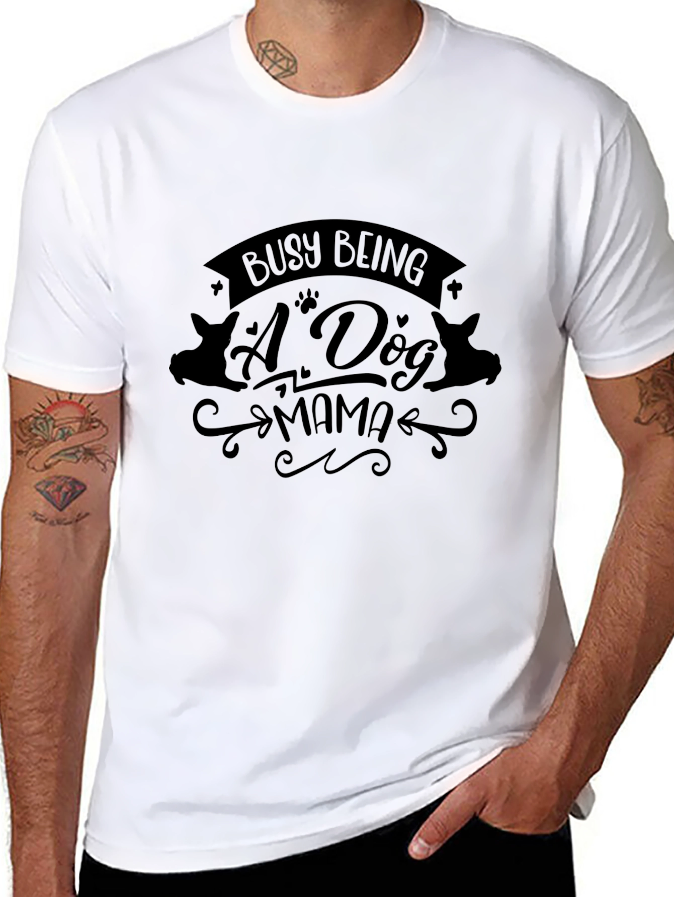 Dog Mama Black T-Shirt - Cute Dog Lover Tee