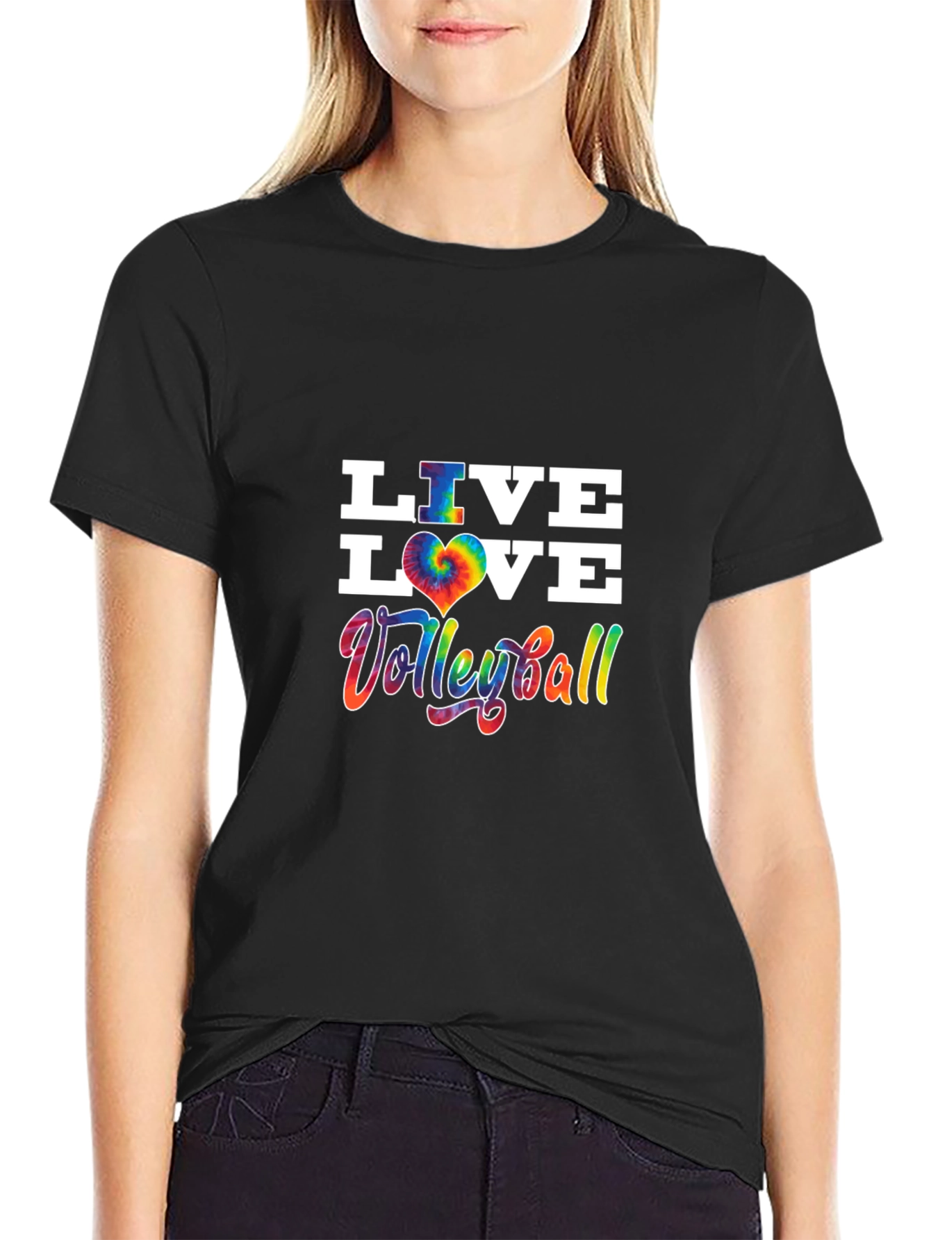 Live Love Volleyball Tie Dye Graphic Tee