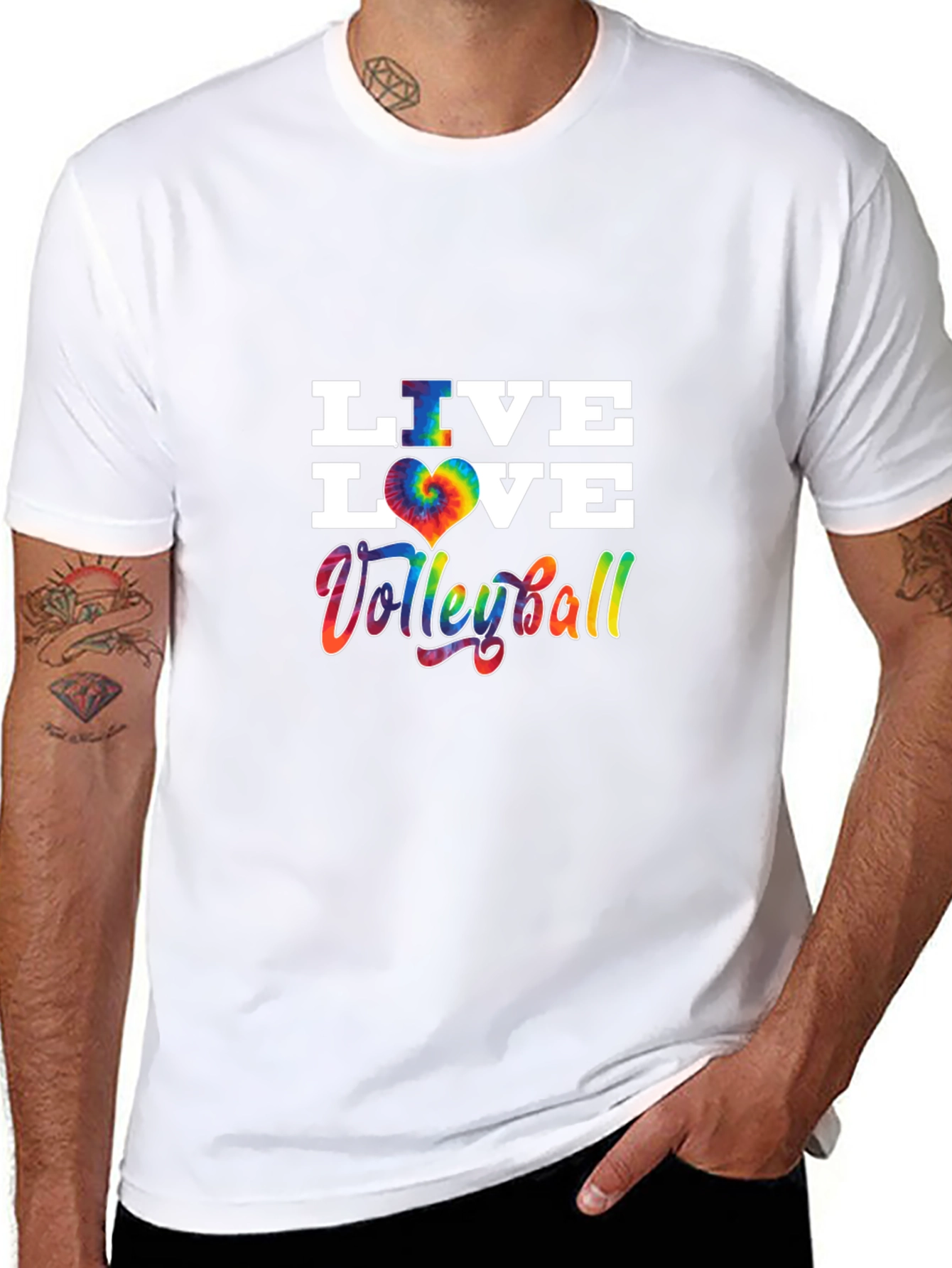 Live Love Volleyball Tie Dye Graphic Tee