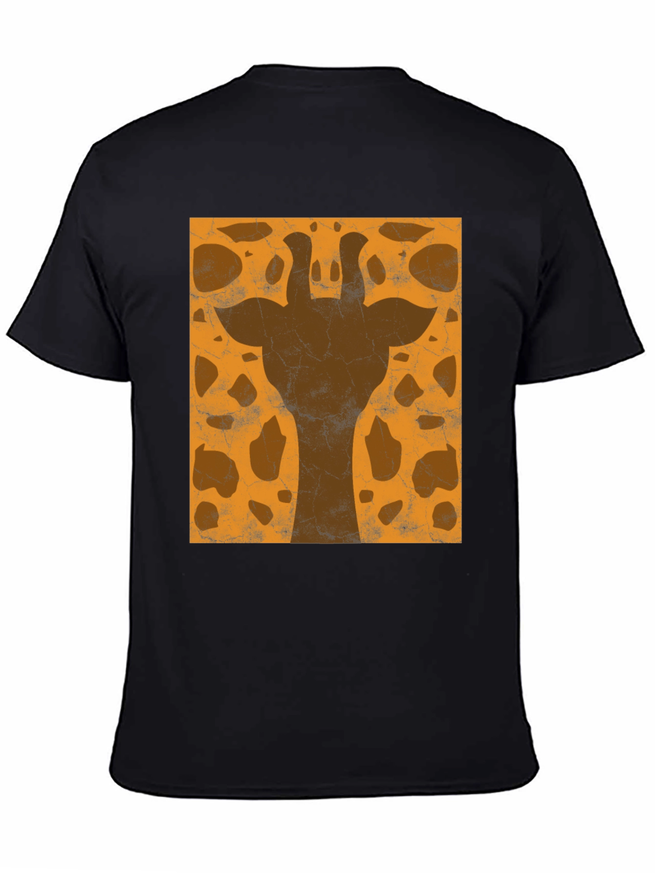 Giraffe Print Graphic Tee - Stylish Black T-Shirt