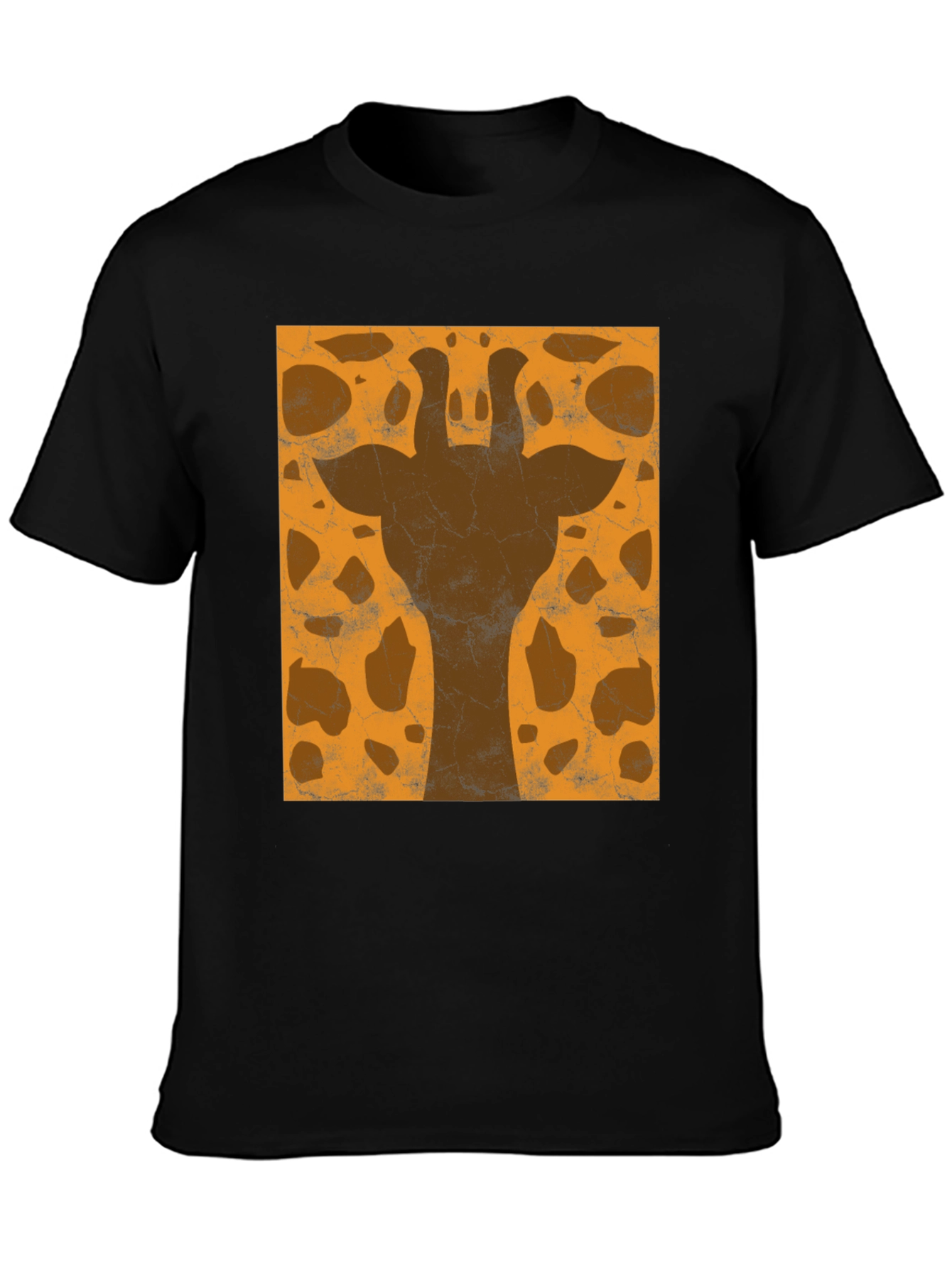 Giraffe Print Graphic Tee - Stylish Black T-Shirt