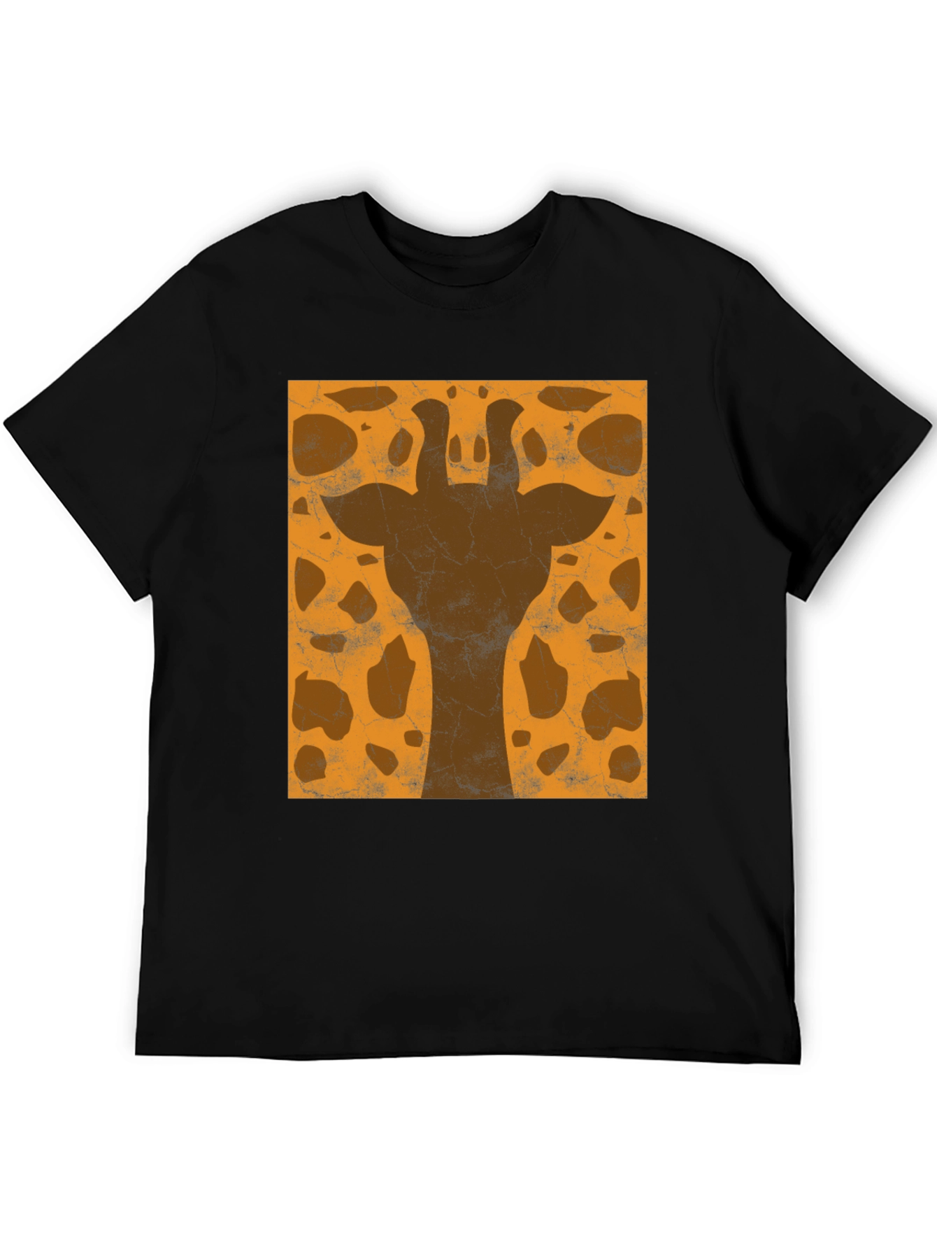 Giraffe Print Graphic Tee - Stylish Black T-Shirt