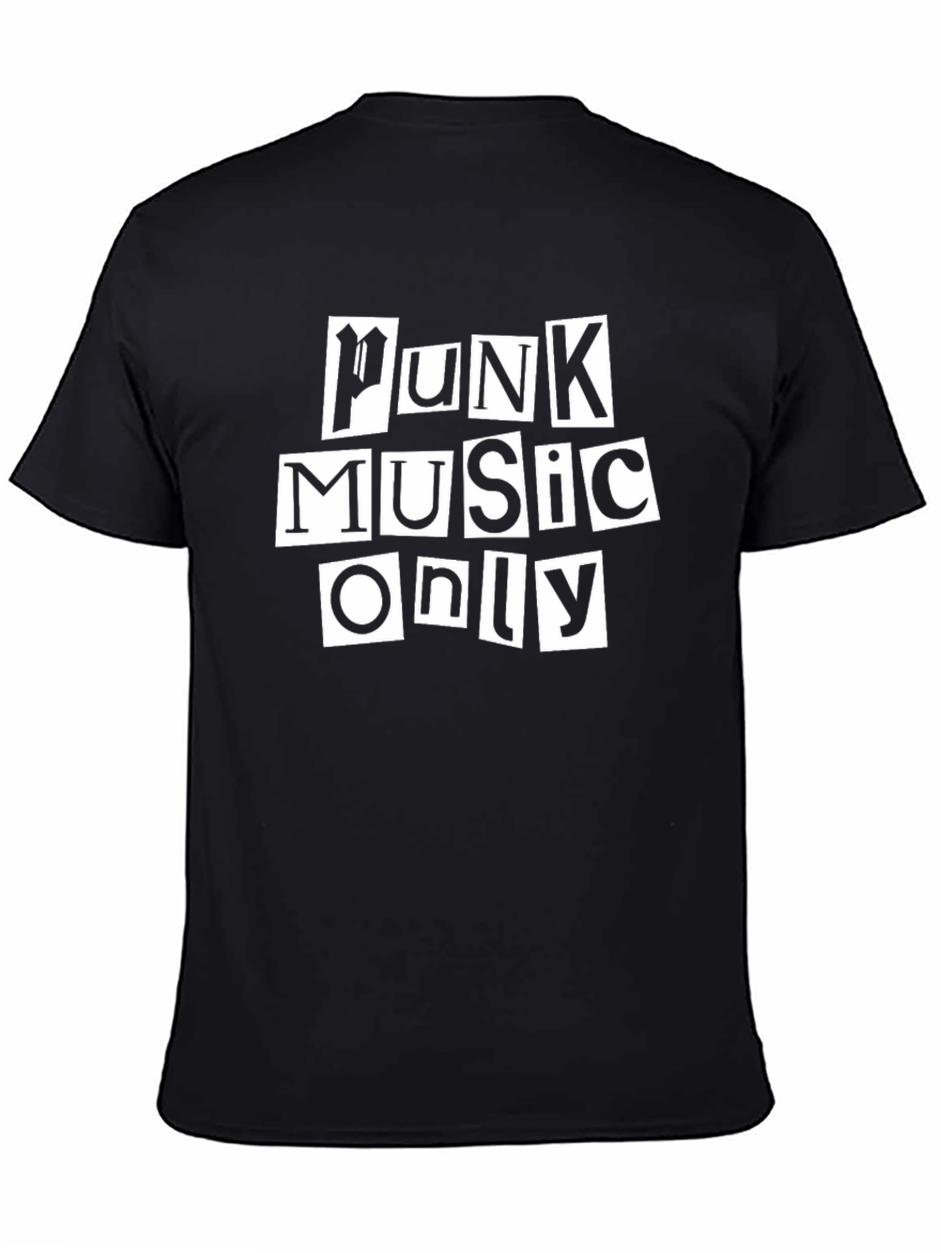 Punk Music Only Graphic Tee - Bold Black T-Shirt