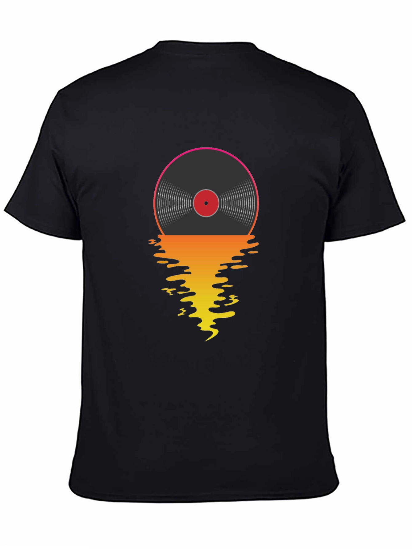 Retro Vinyl Record Sunset Graphic T-Shirt