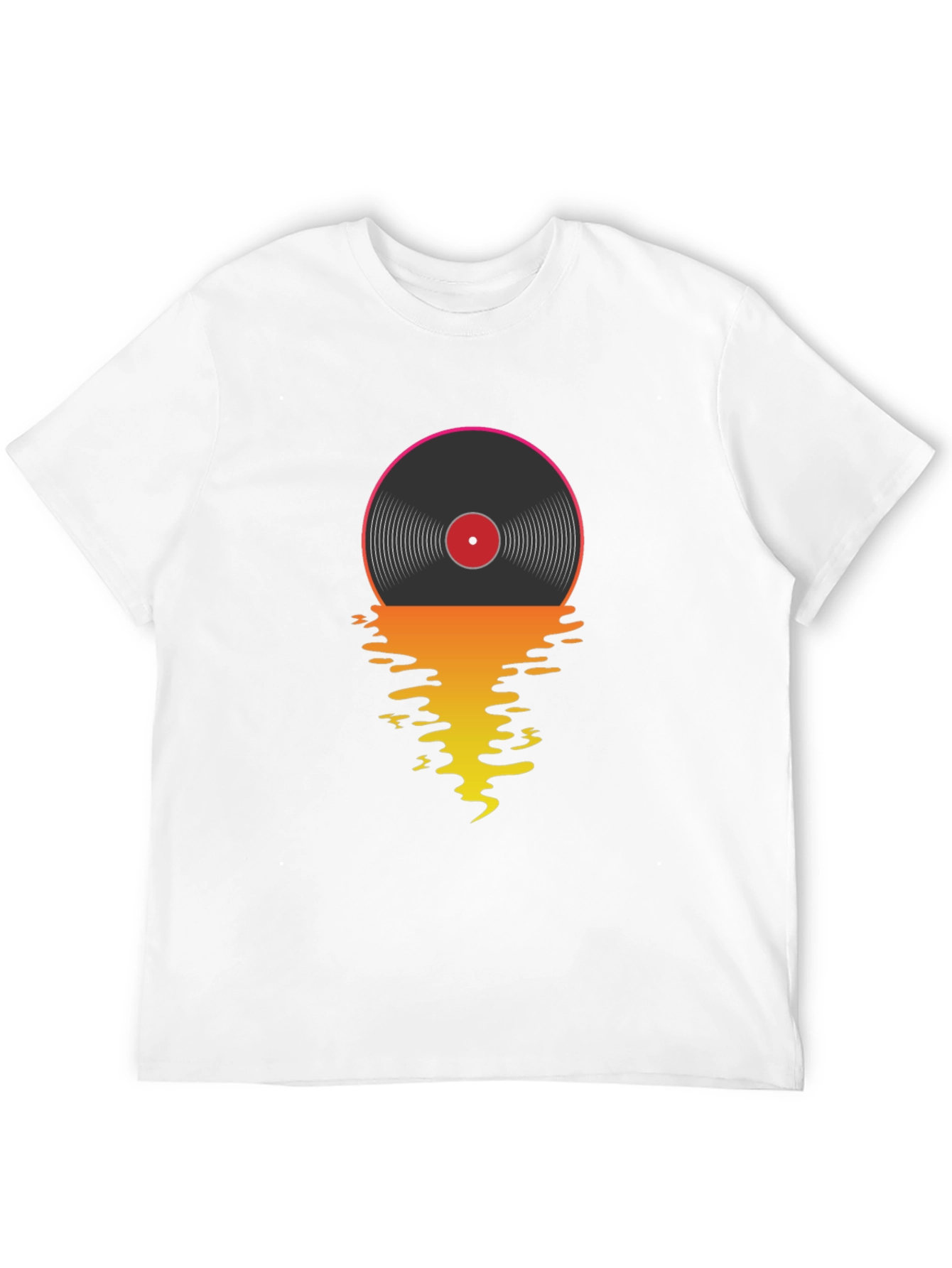 Retro Vinyl Record Sunset Graphic T-Shirt