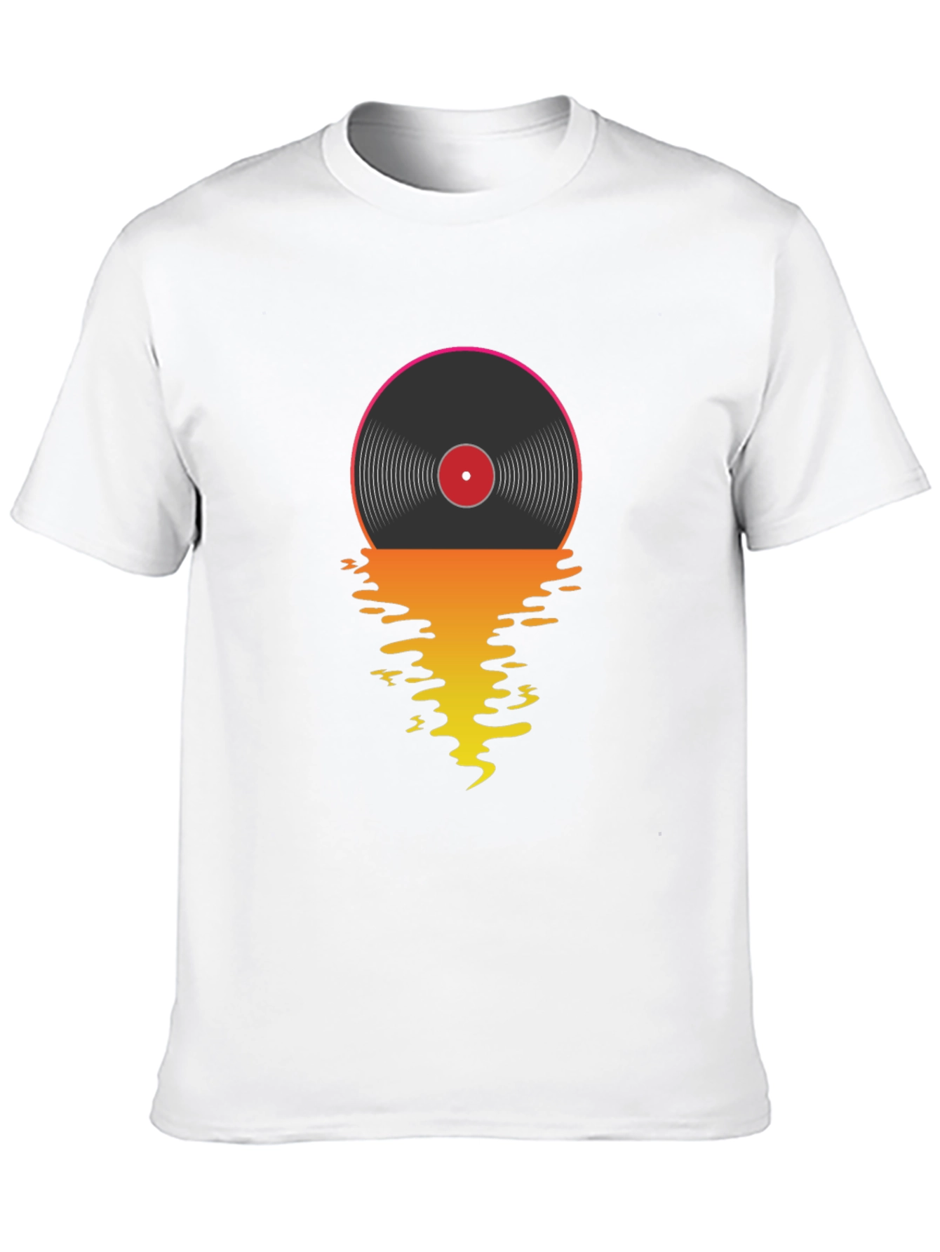 Retro Vinyl Record Sunset Graphic T-Shirt