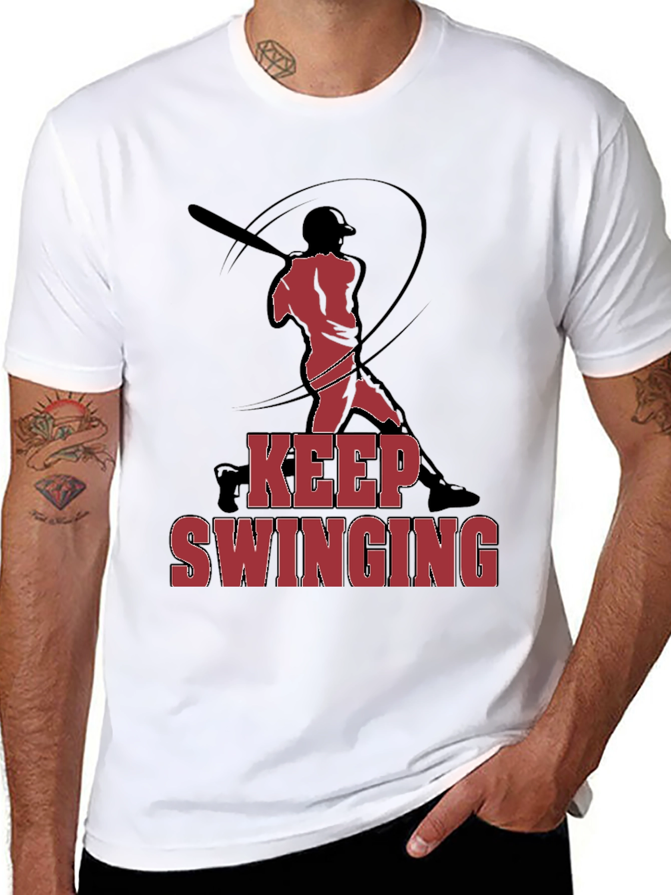Keep Swinging Baseball Graphic T-Shirt