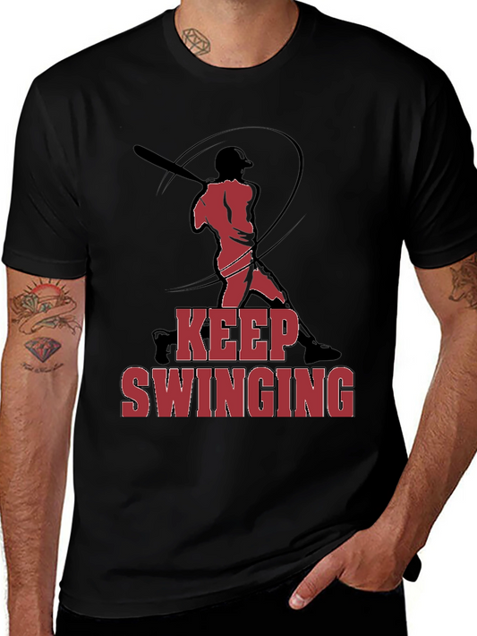 Keep Swinging Baseball Graphic T-Shirt