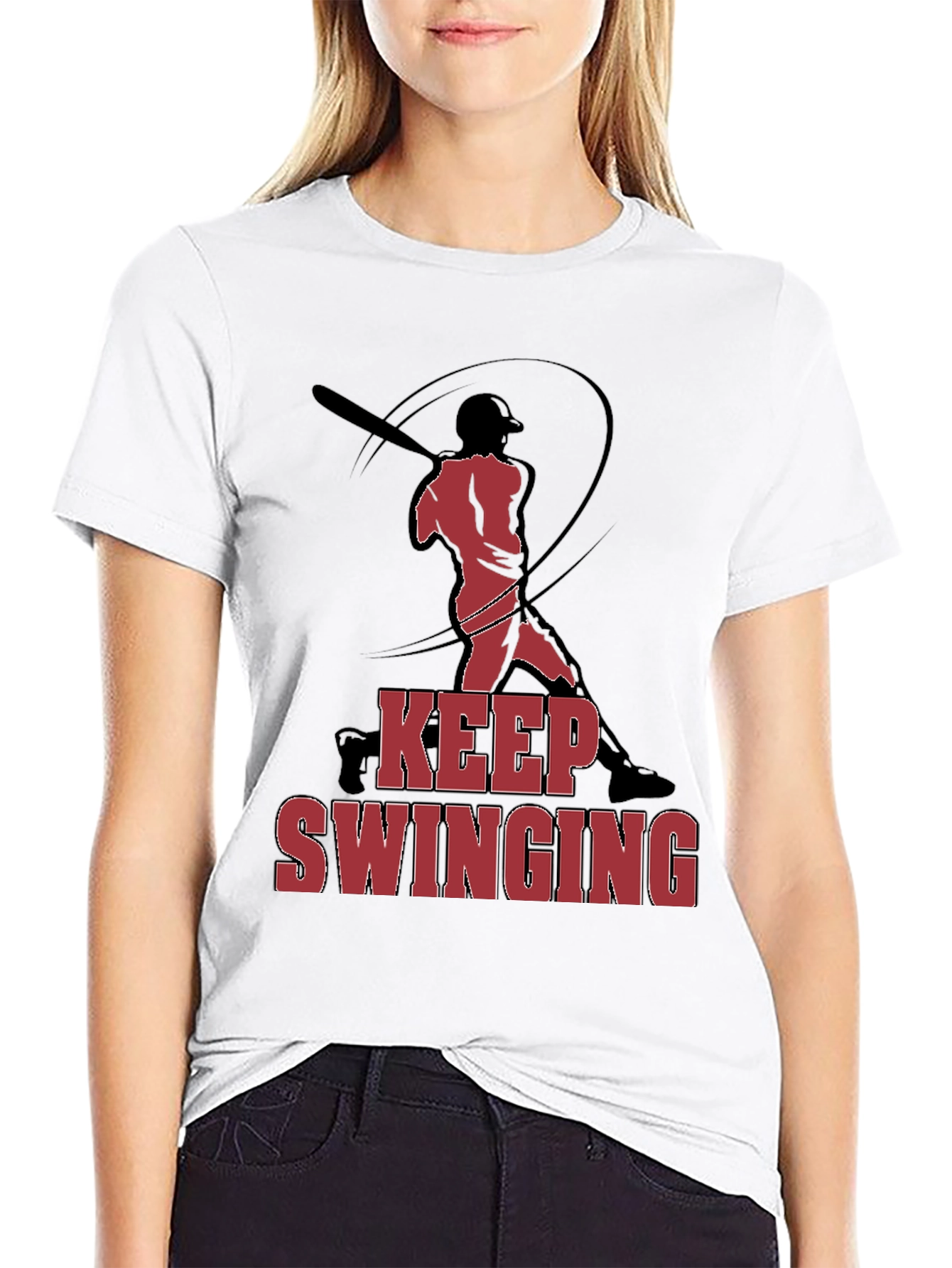 Keep Swinging Baseball Graphic T-Shirt